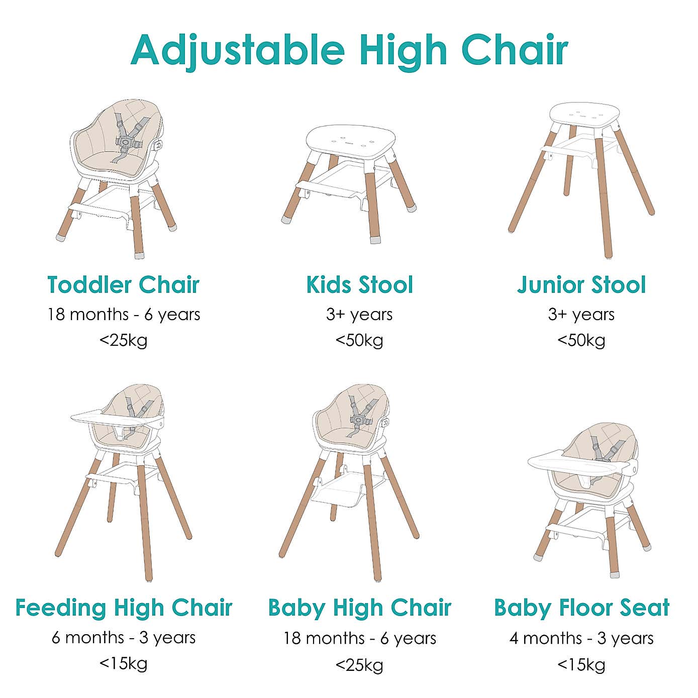 Clair de Lune 6 in 1 High Chair