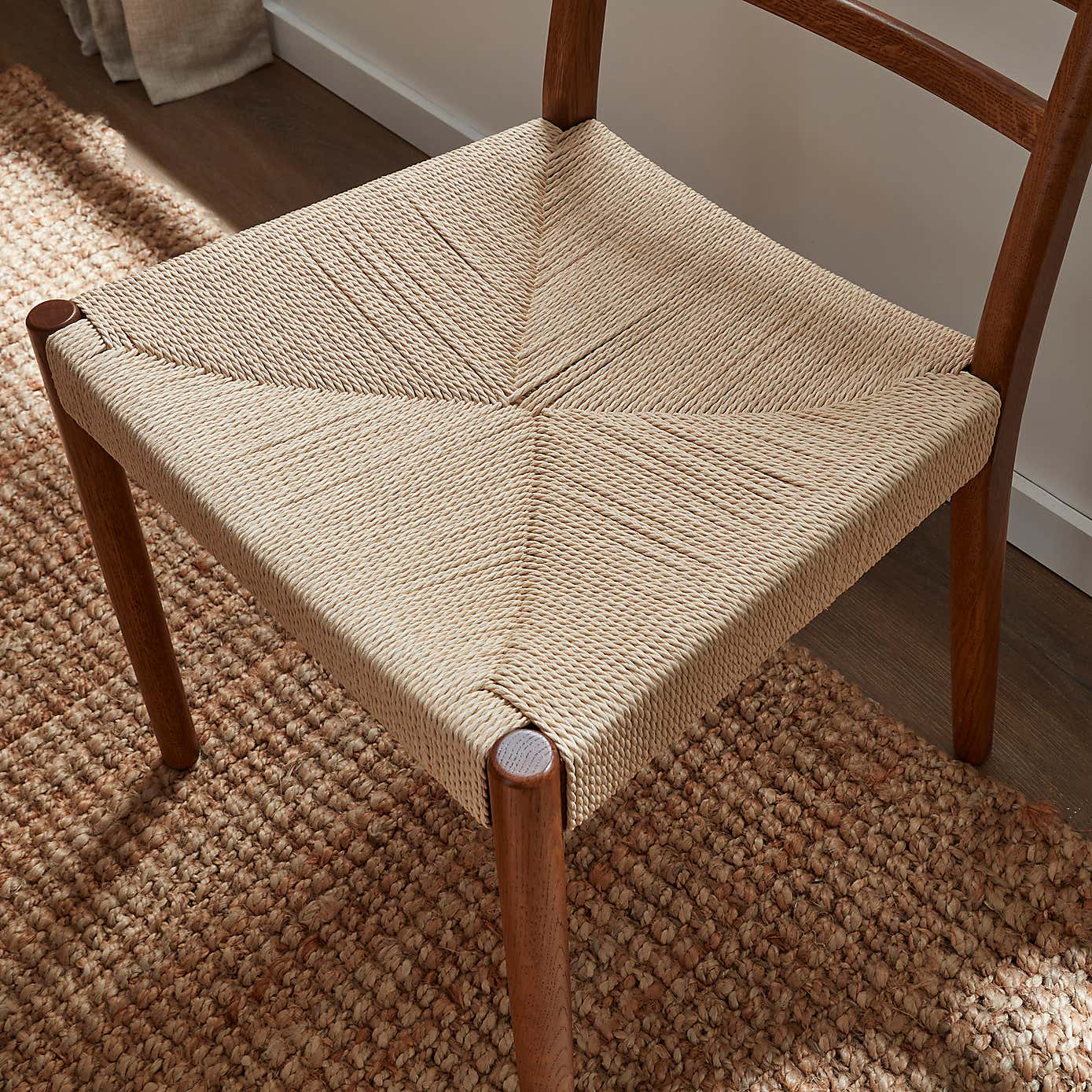 Karla Rectangular Extendable Dining Table with 4 Arthur Dark Stained Oak Dining Chairs