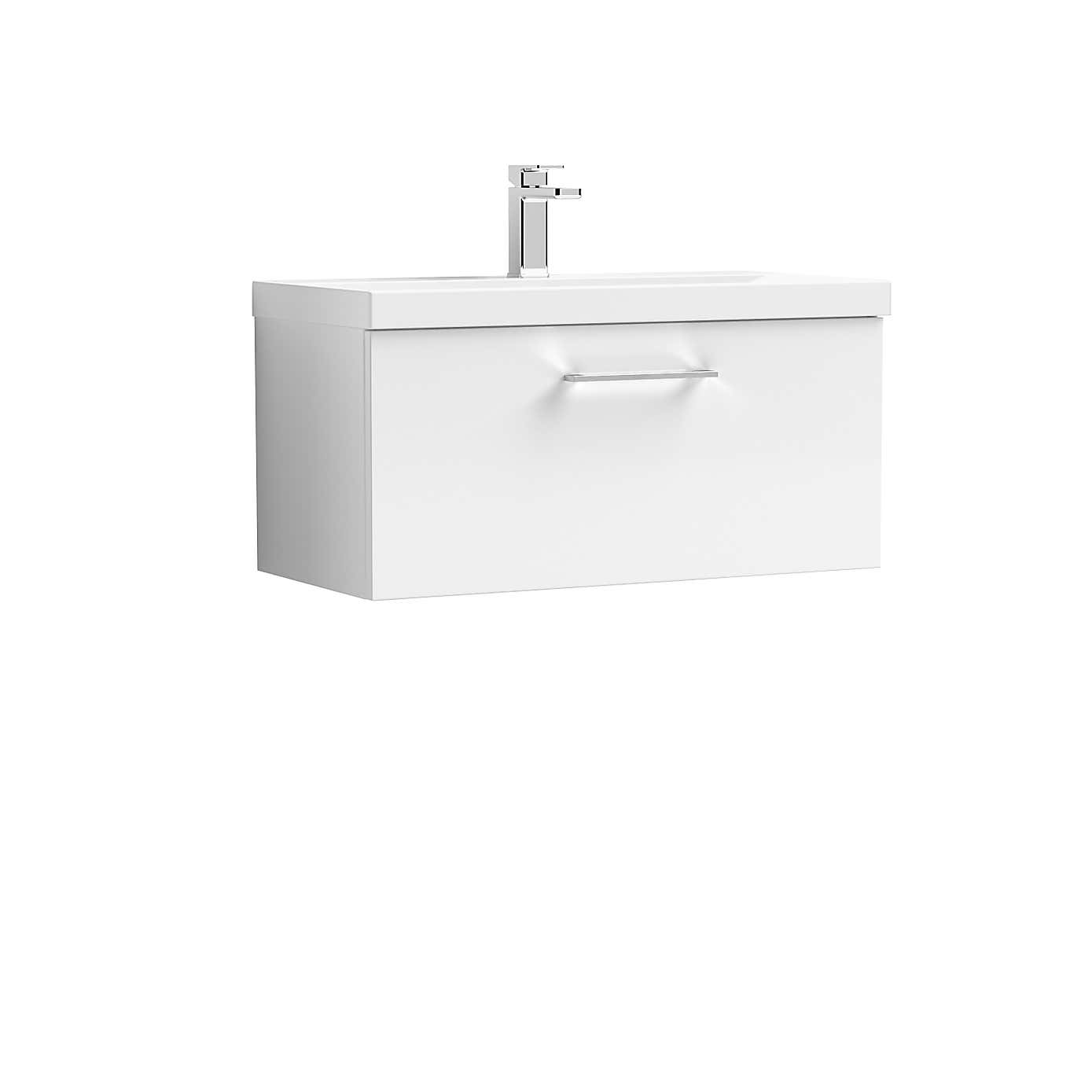 Arno Wall Mounted 1 Drawer Vanity Unit with Basin