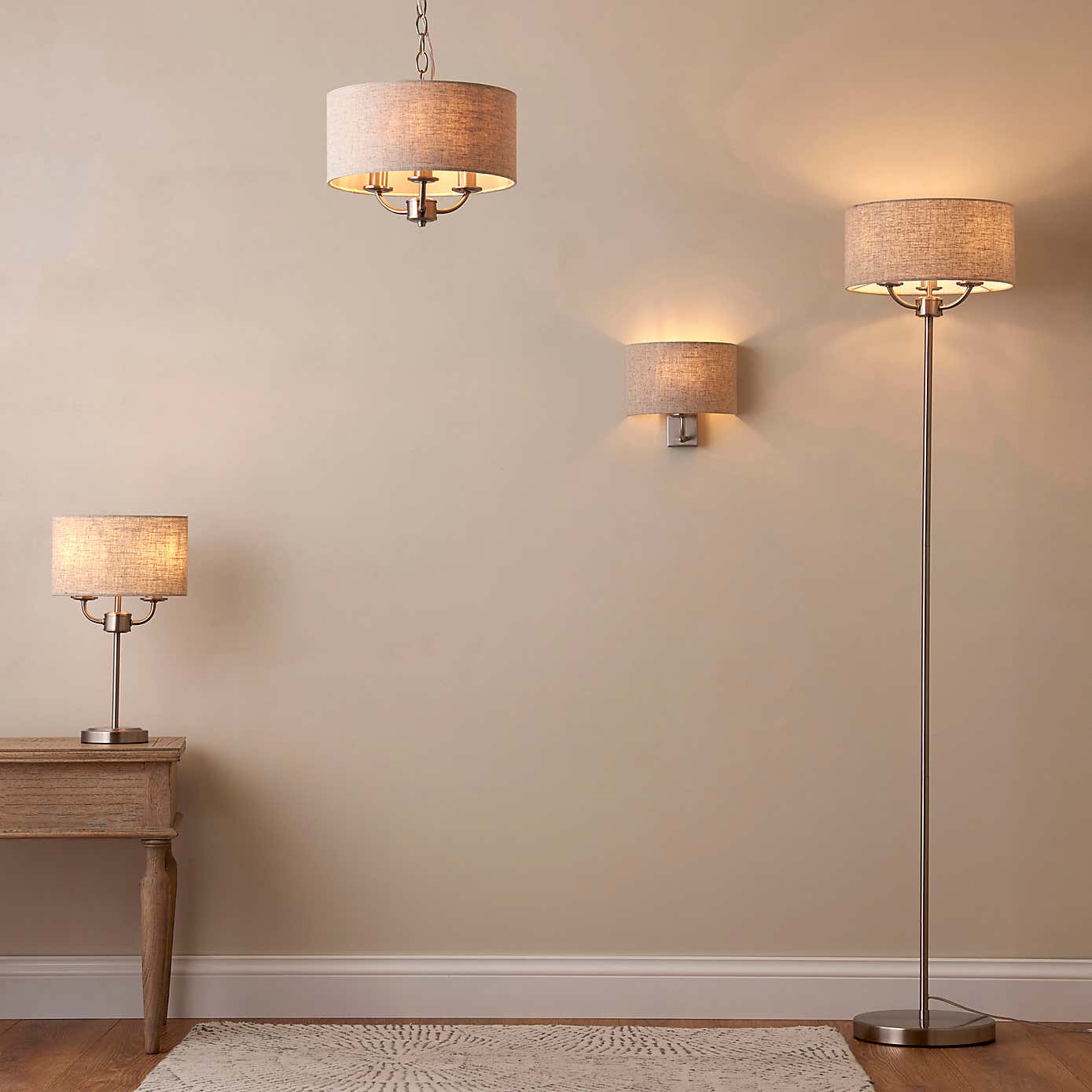 Preston Ivory Linen Shaded Wall Light