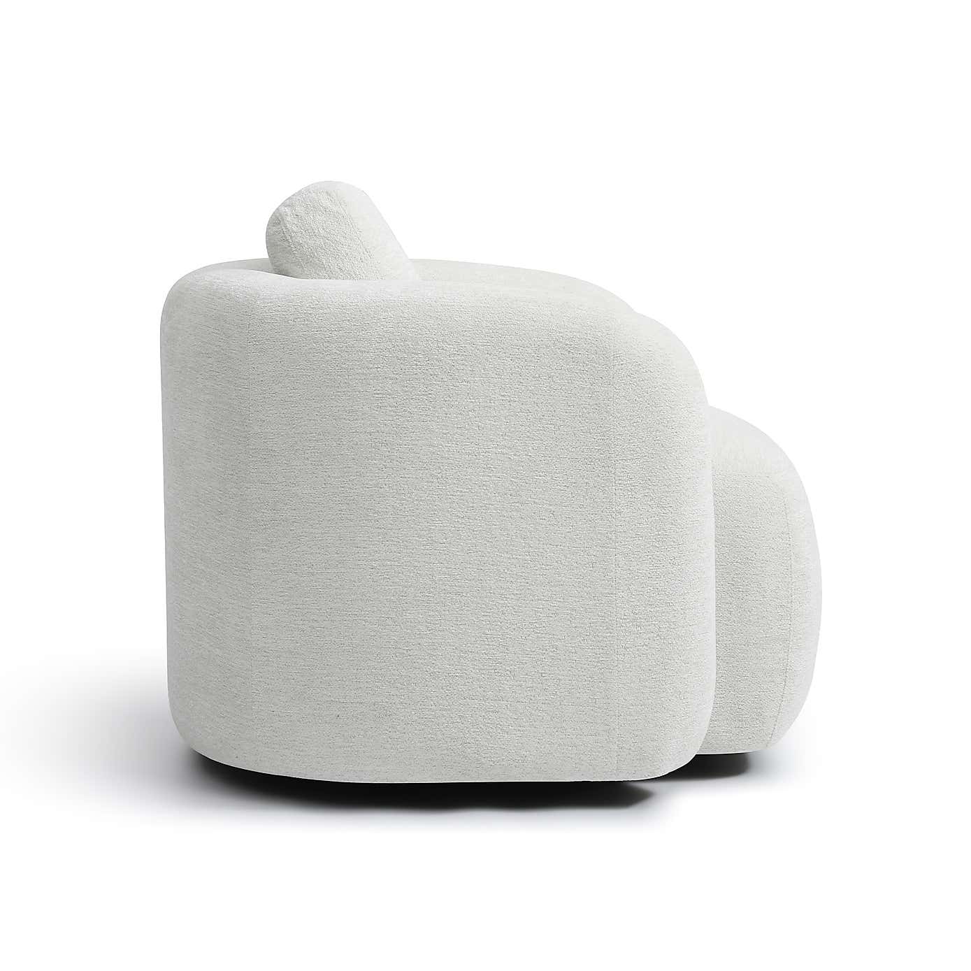 Max Natural Soft Chenille Curved Swivel Accent Chair