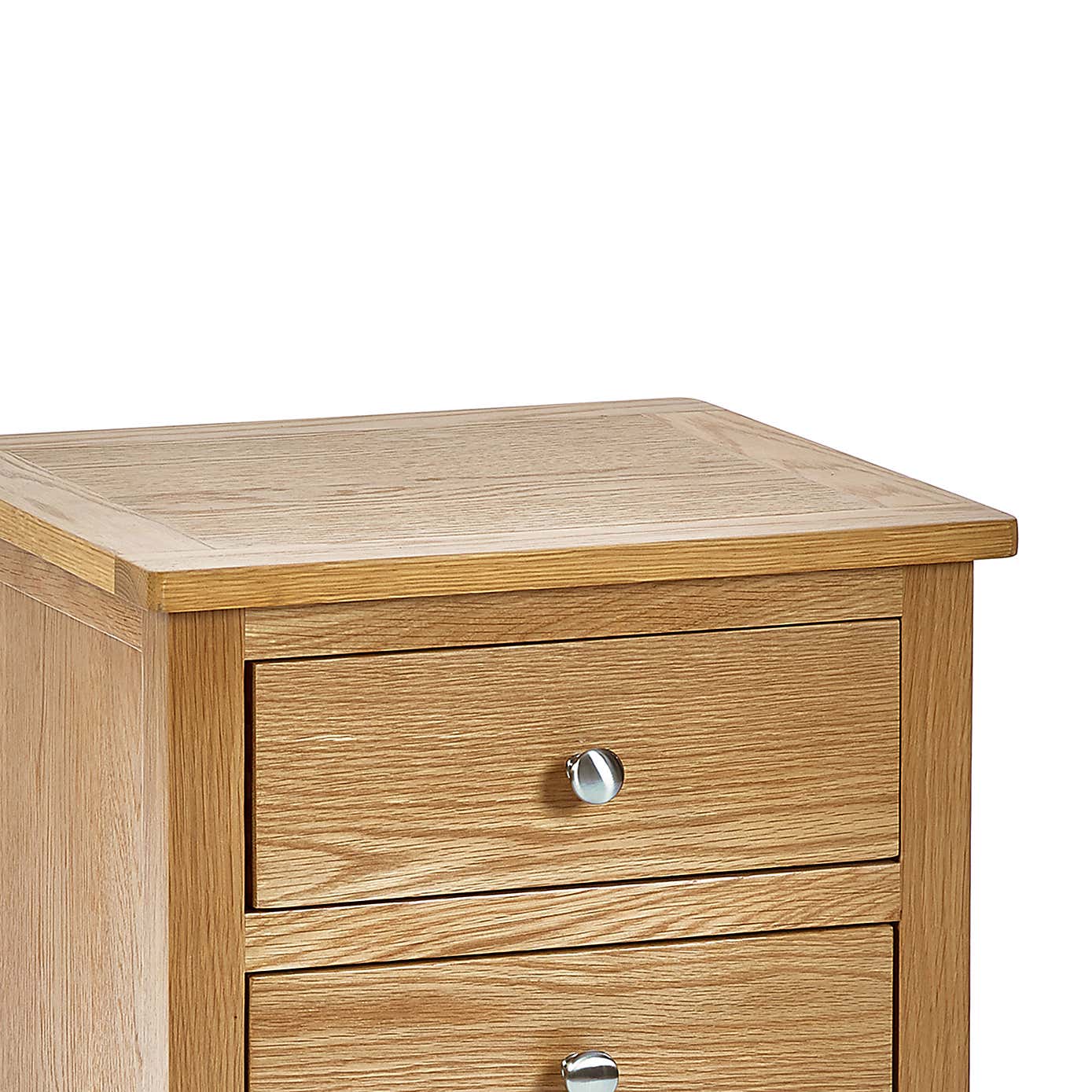 Jenkins 3 Drawer Bedside Table, Oak