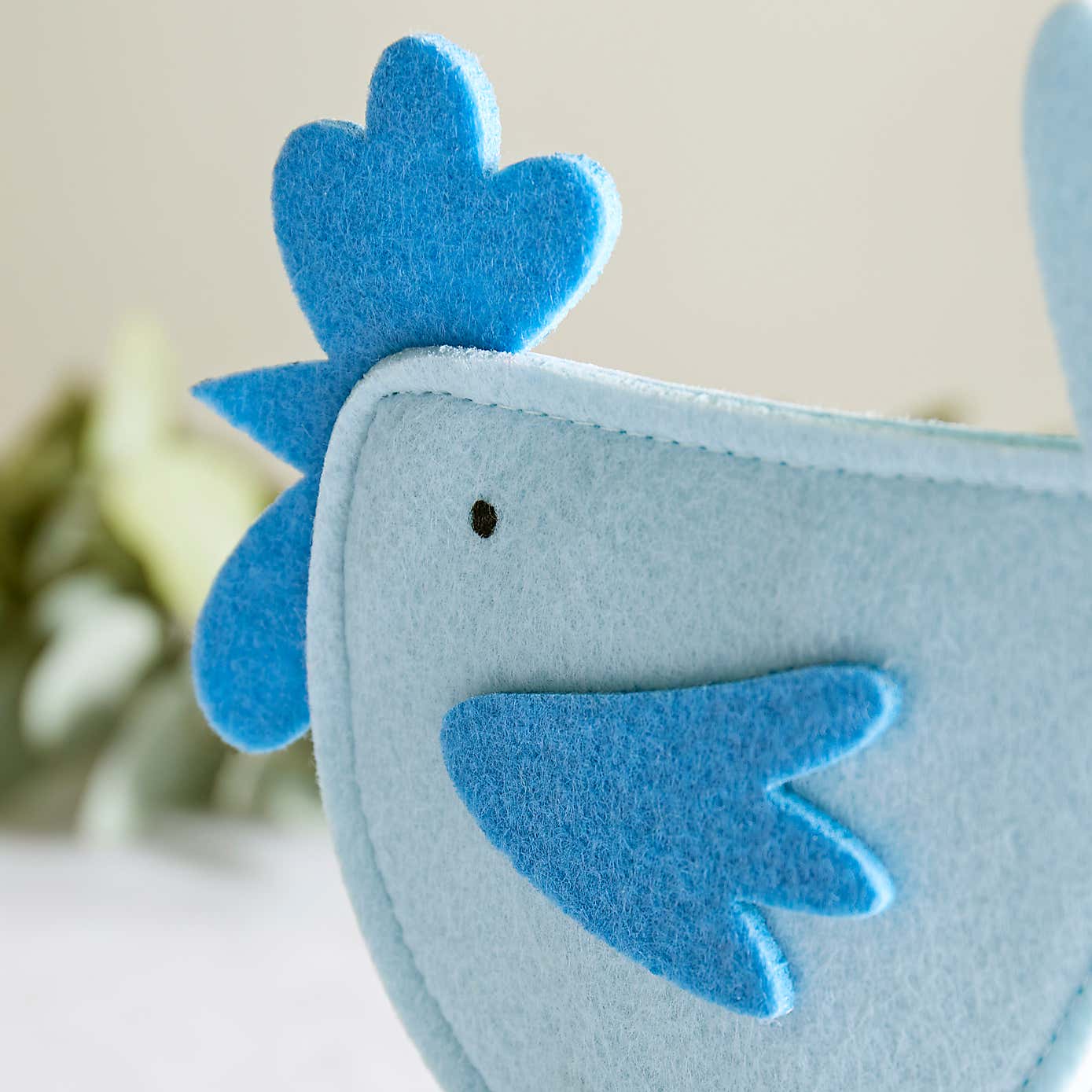 Blue Felt Chicken Ornament