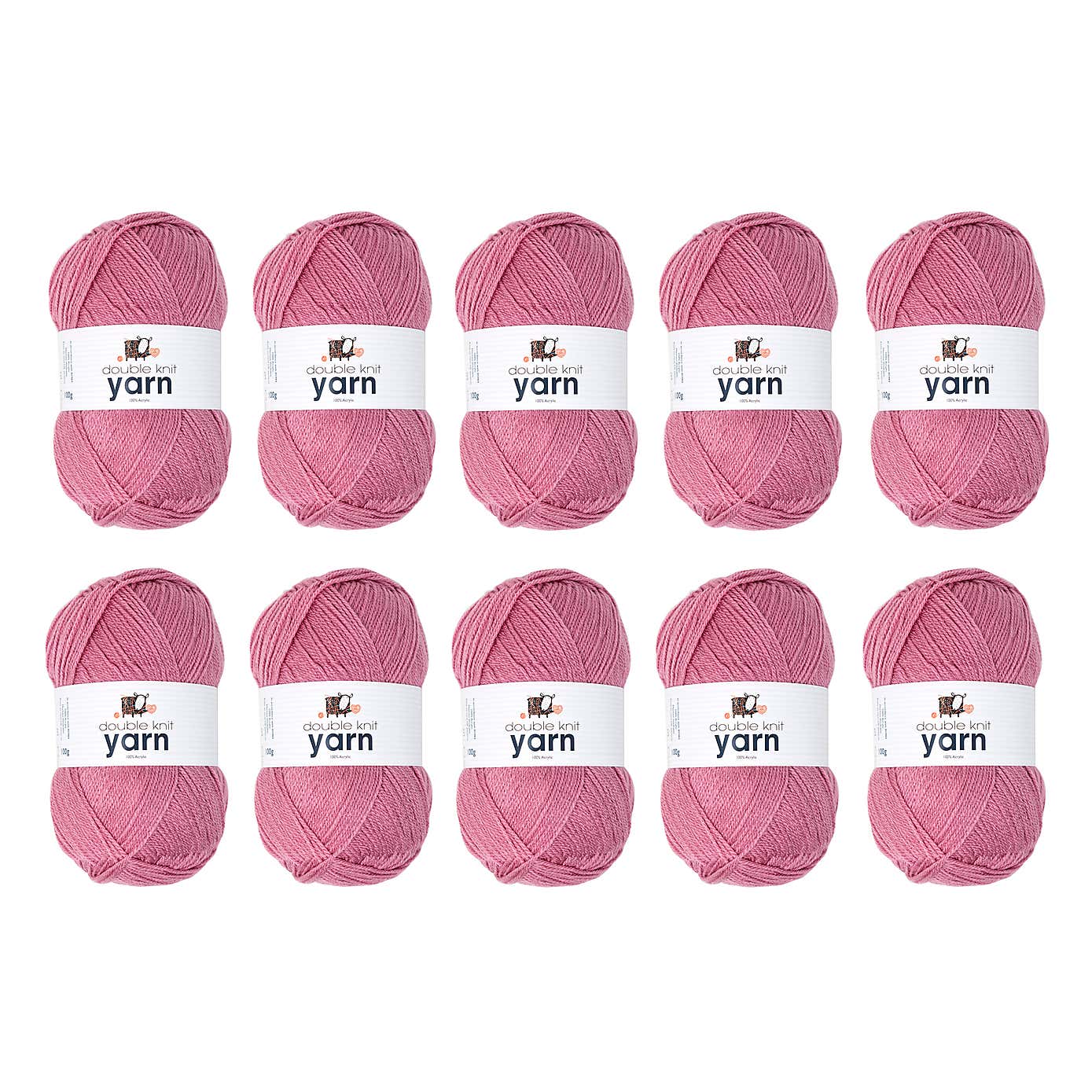 Pack of 10 DK Yarn 100g Balls