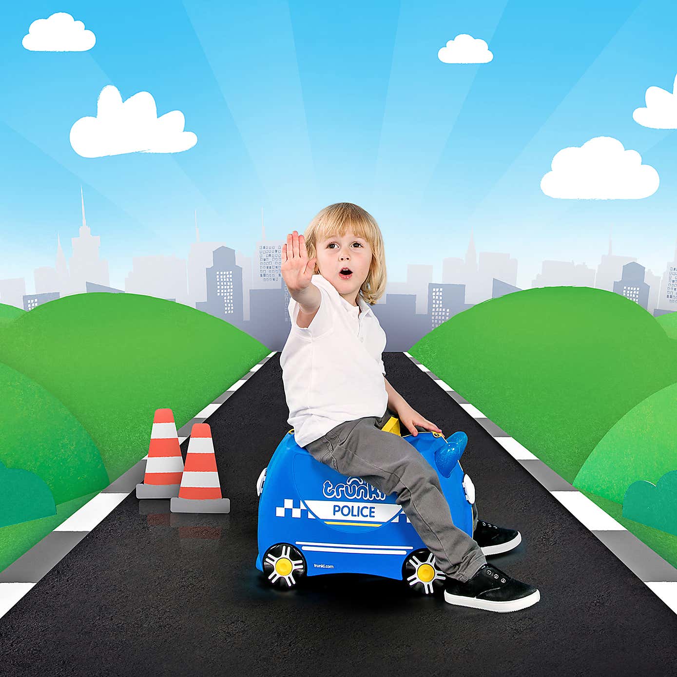 Trunki Percy the Police Car Ride On Suitcase