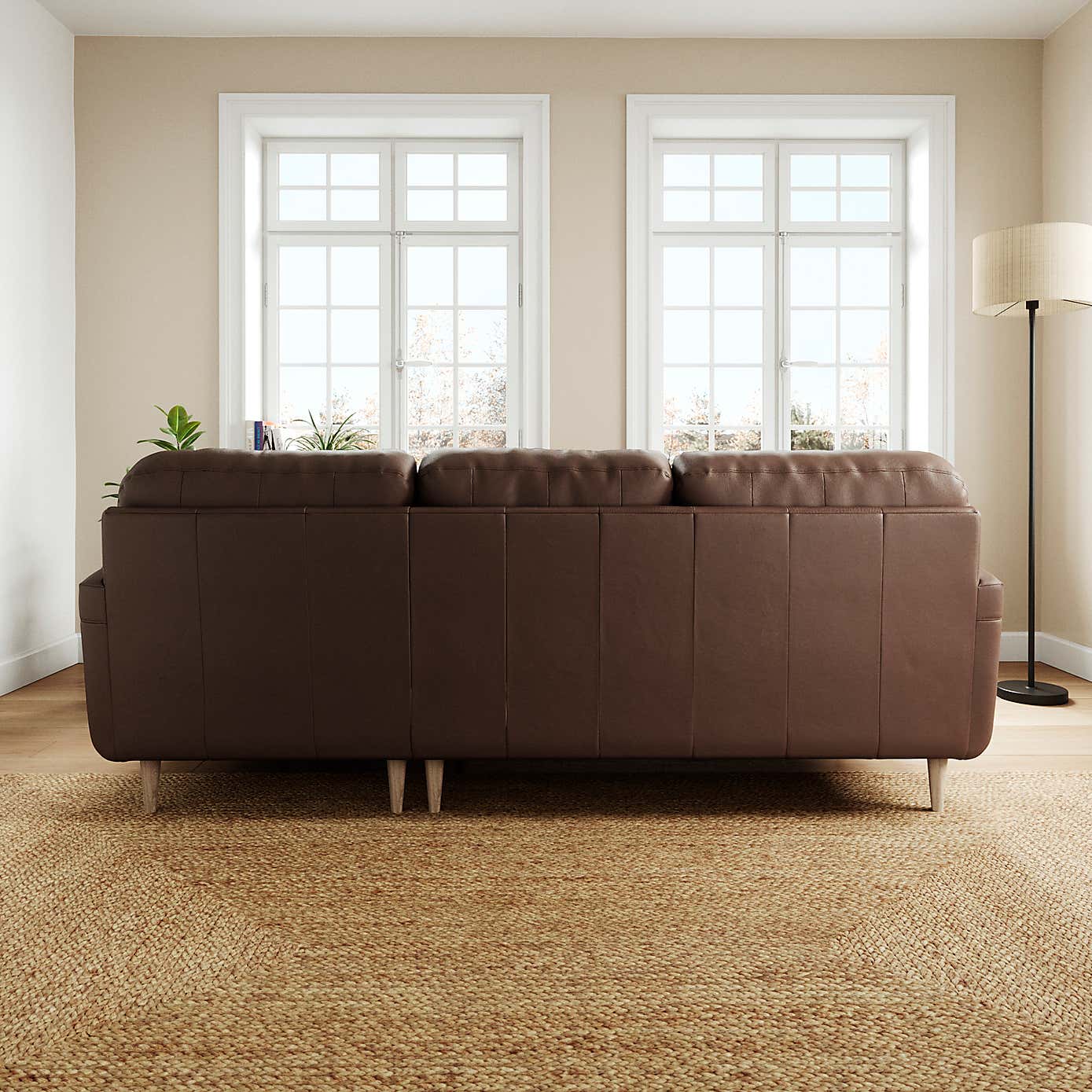 Sven Classic Leather Large Corner Chaise Sofa