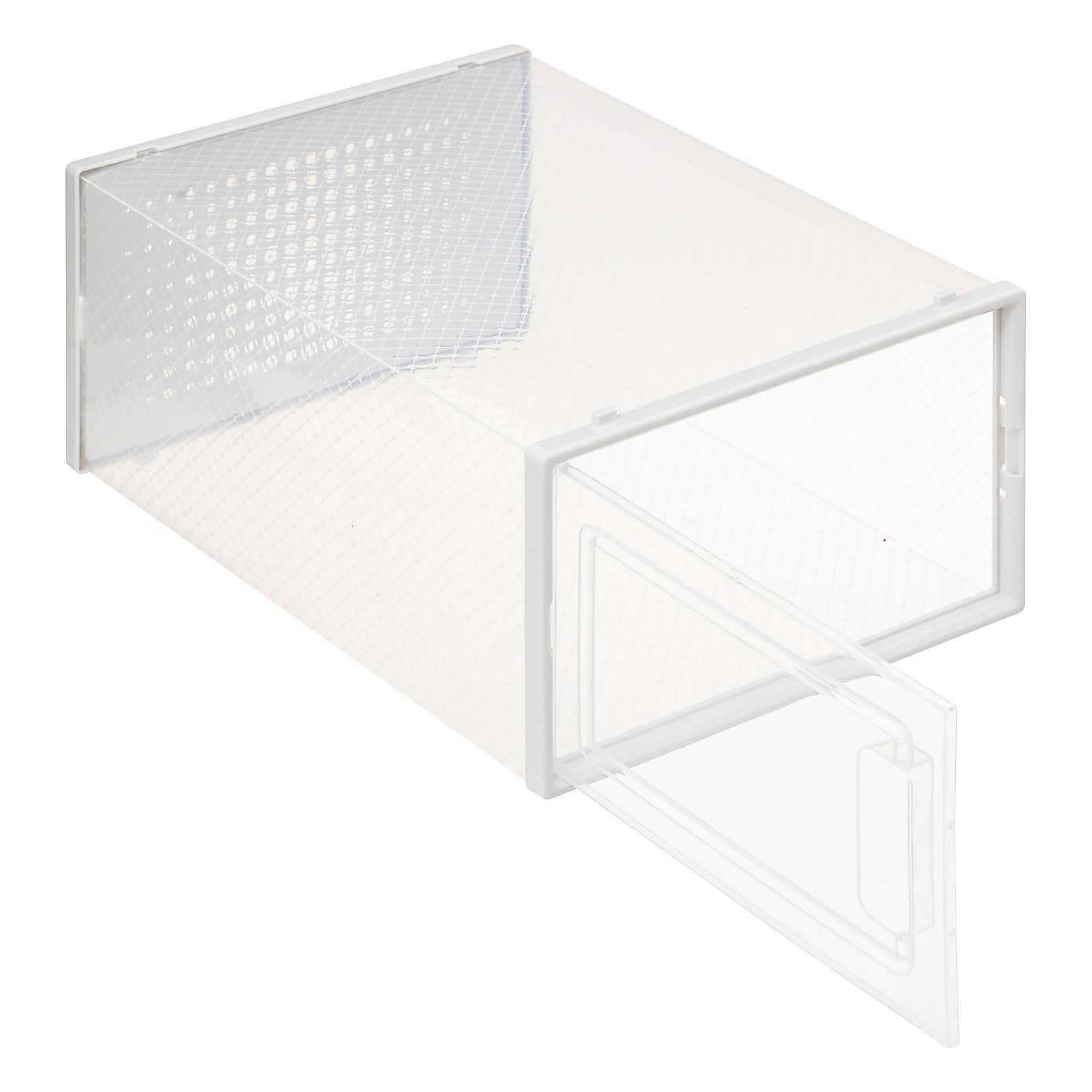 Set of 2 Stackable Clear Shoe Boxes