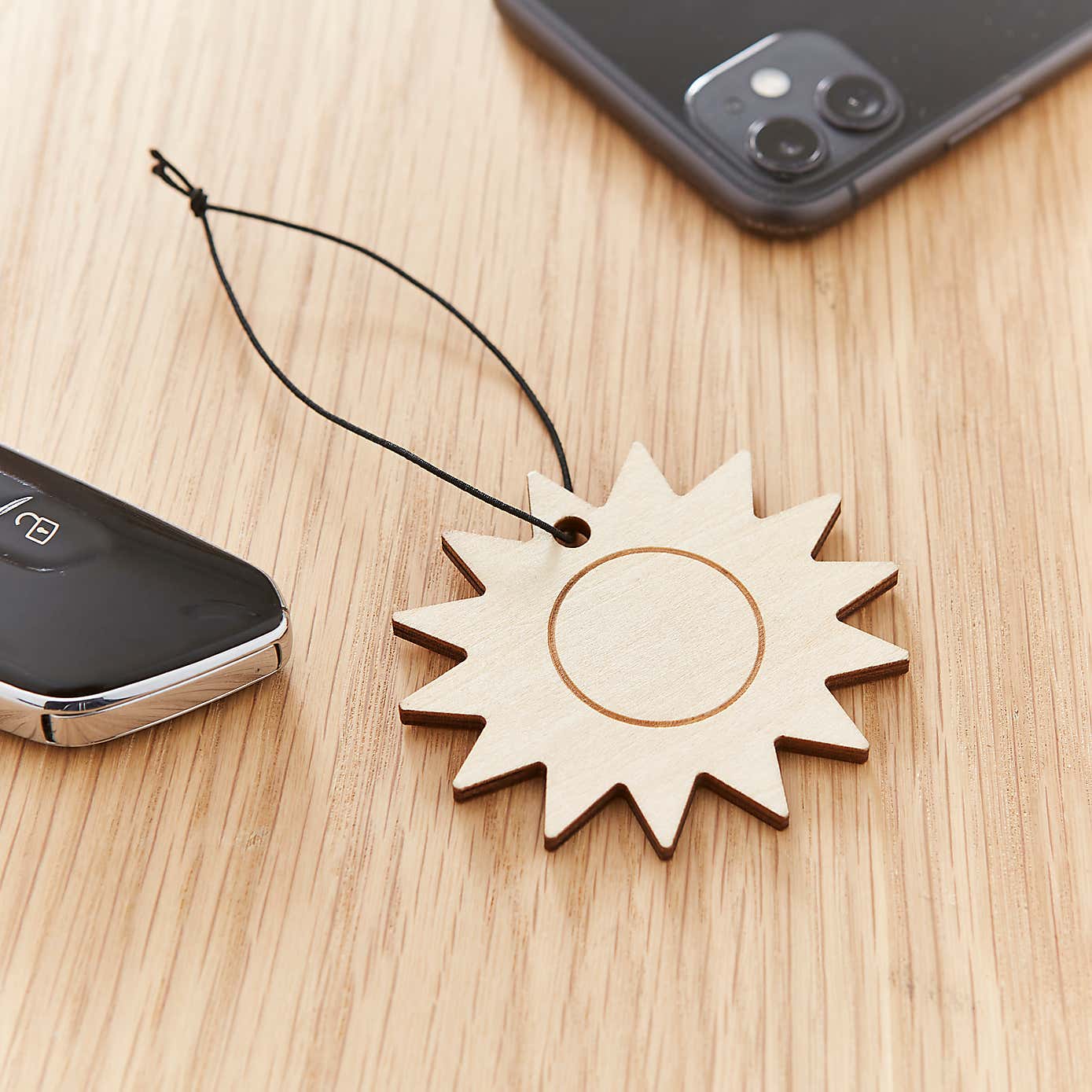 Cactus Flower Wooden Sun Air Freshener