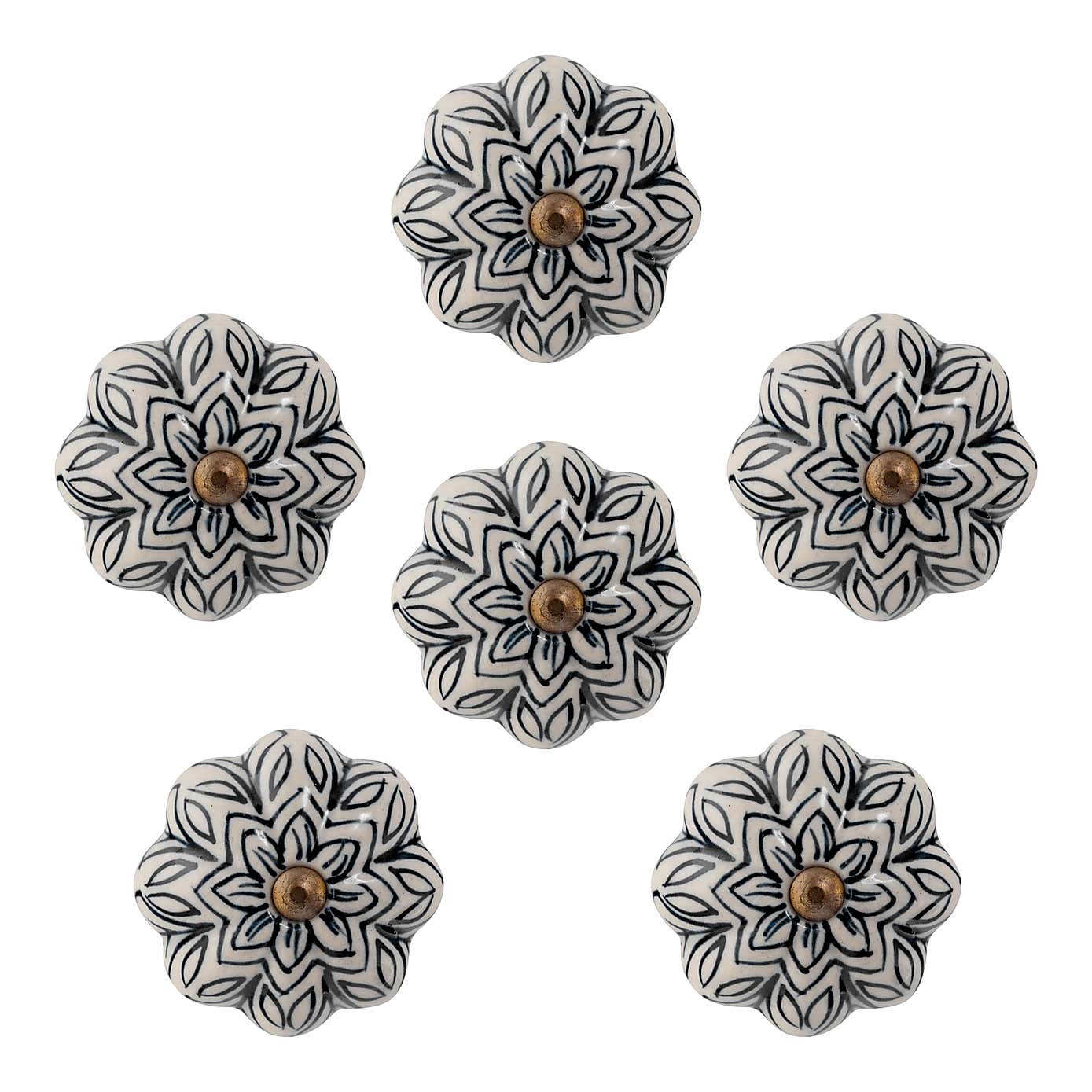 Pack of 6 Nicola Spring Floral Drawer Knobs