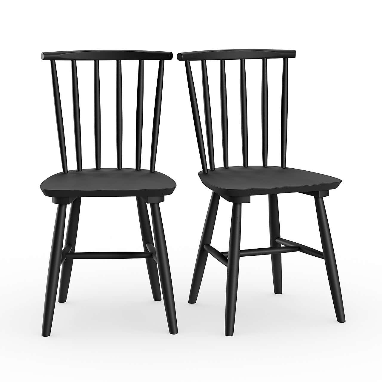 Harvey Set of 2 Dining Chairs, Beech Wood