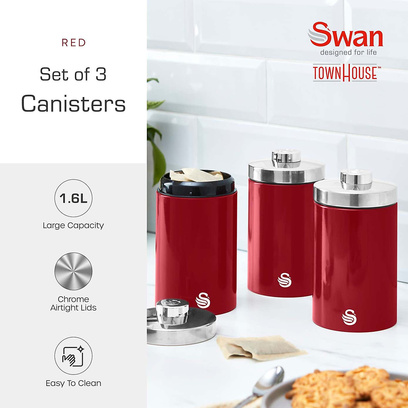 Swan Townhouse Set of 3 Canisters