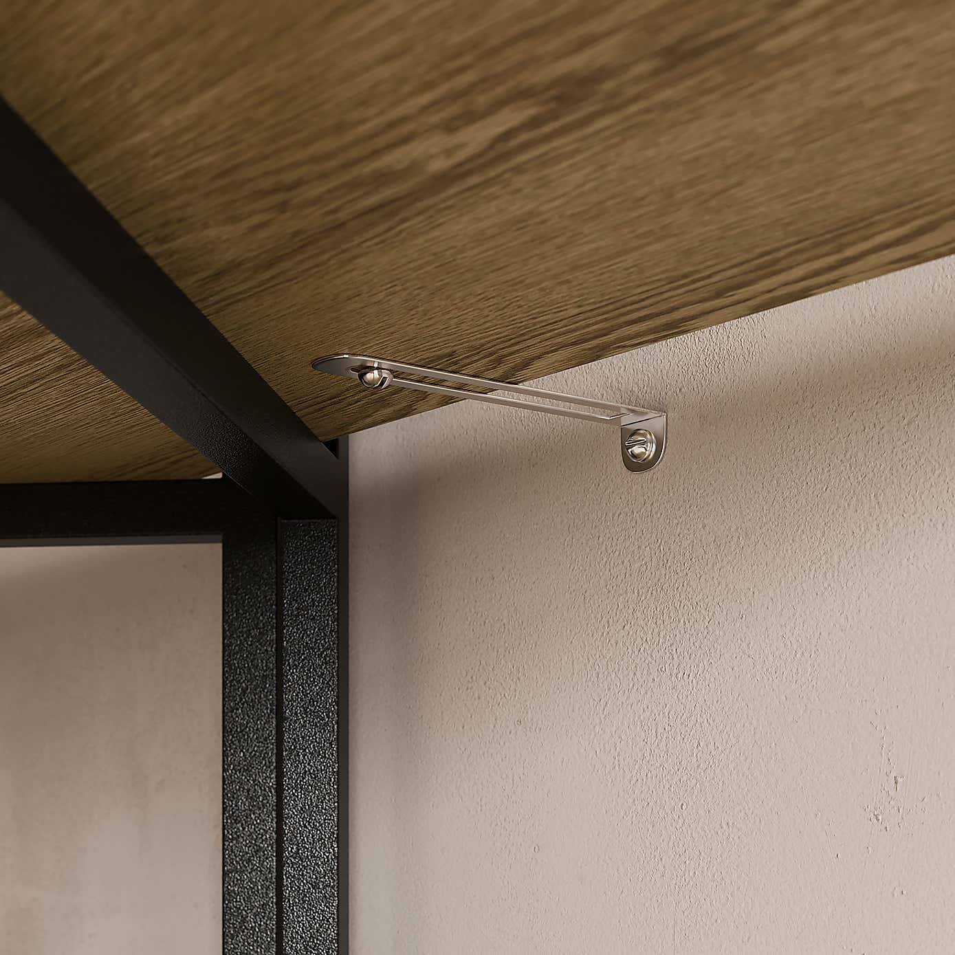 Ramson Tall and Wide Shelving Unit, Oak and Black