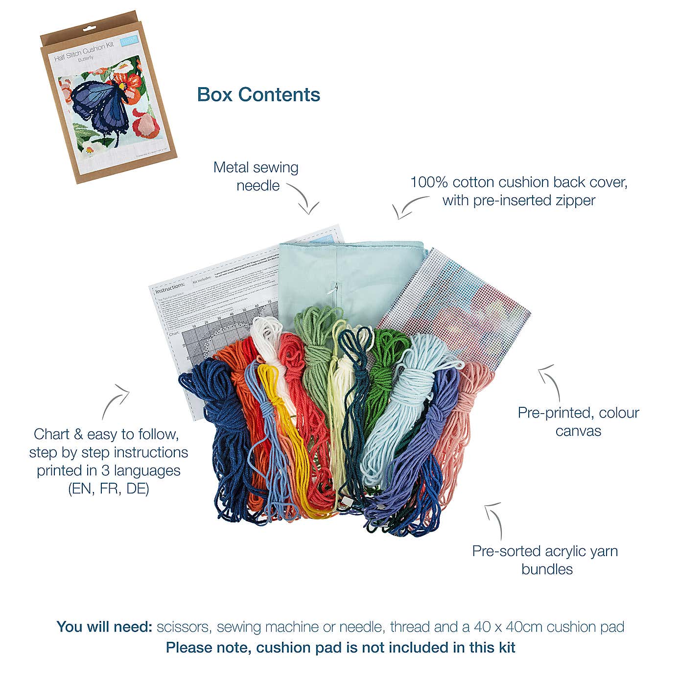 Tapestry Cushion Kit Butterfly