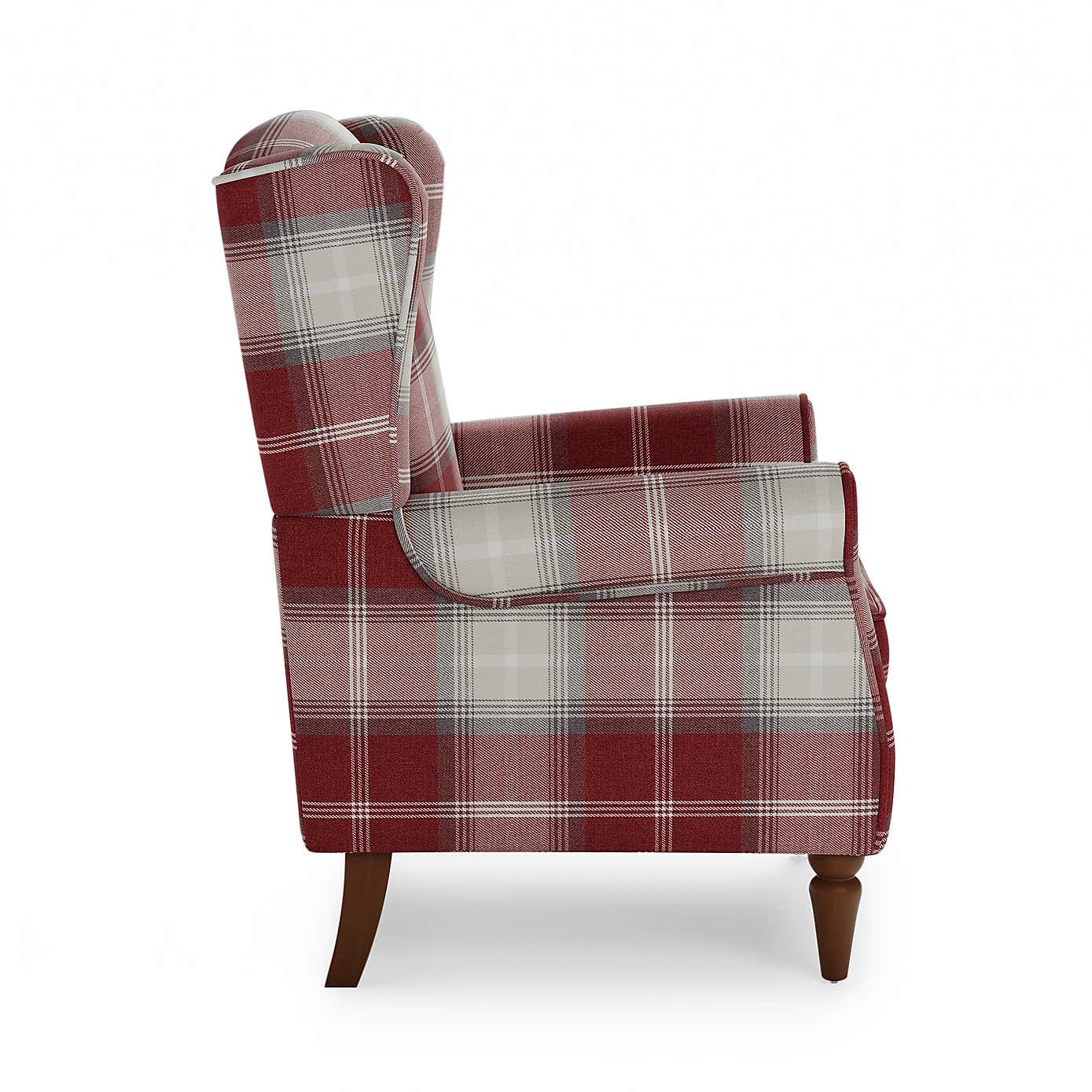 Oswald Check Wingback Armchair