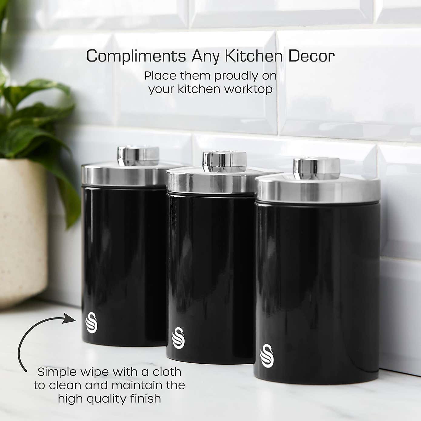 Swan Townhouse Set of 3 Canisters
