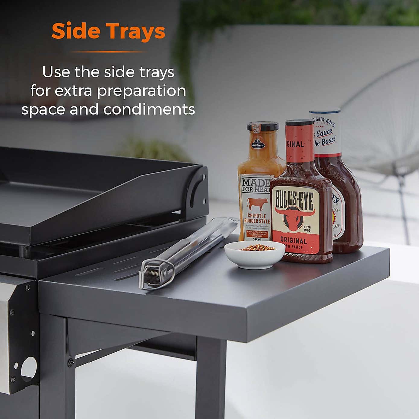 Tower Goucho Gas BBQ & Plancha, Black Steel