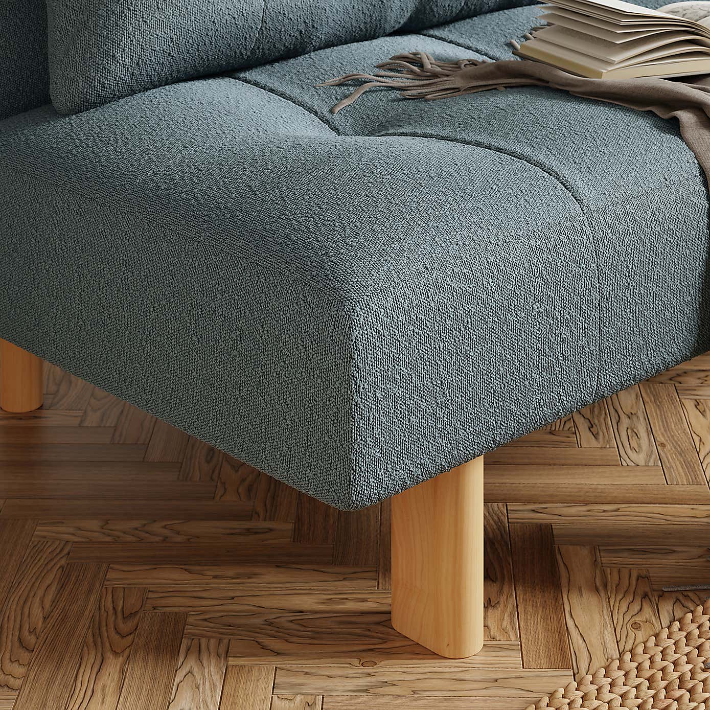 Lottie Boucle Two Tone Clic Clac Double Sofa Bed