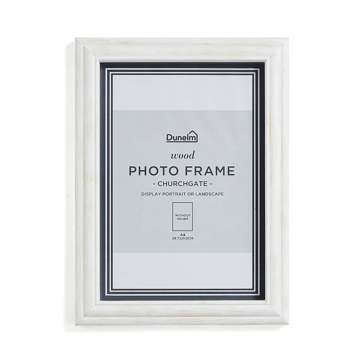 Churchgate Washed Wooden White Photo Frame