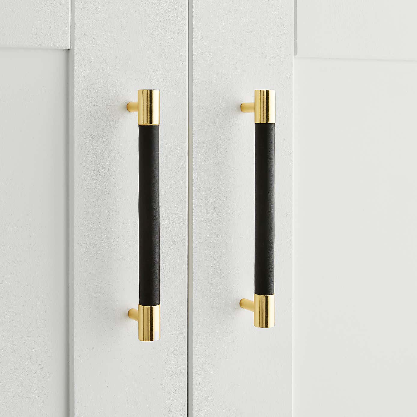 Set of 2 Chelsea Faux Leather Door Handles
