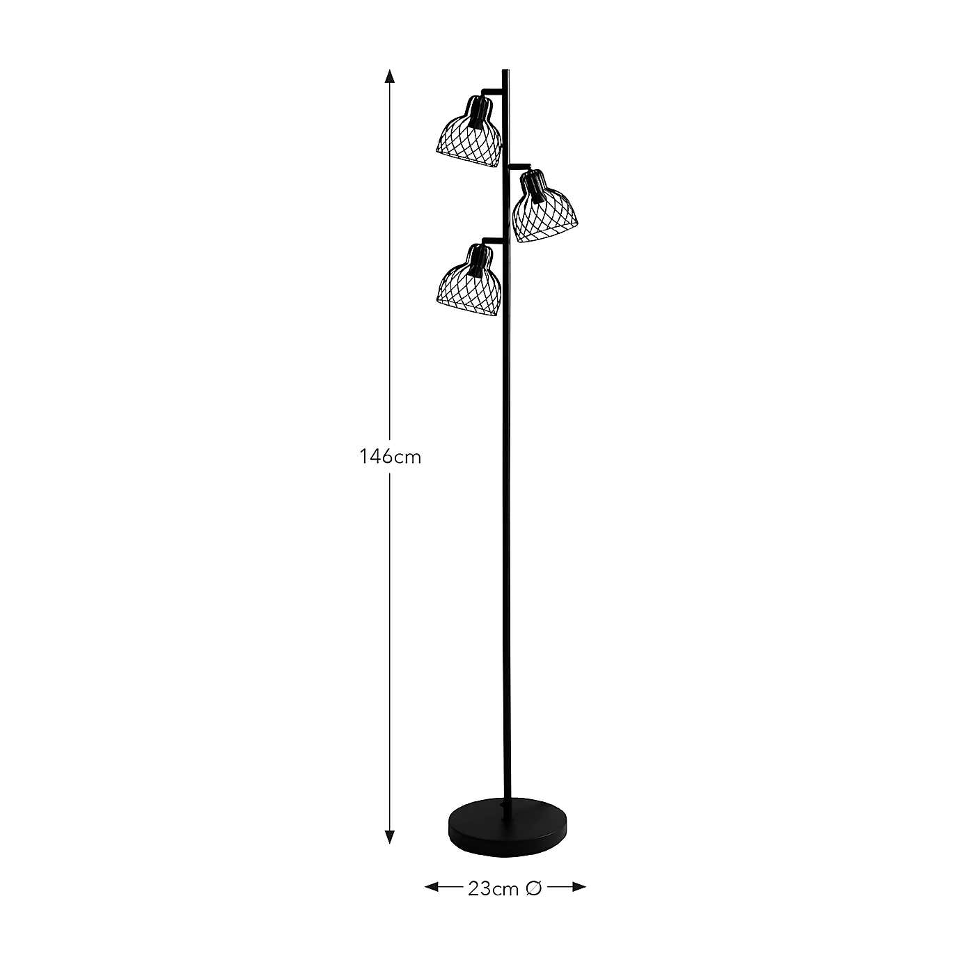 Austin Industrial Adjustable 3 Light Floor Lamp
