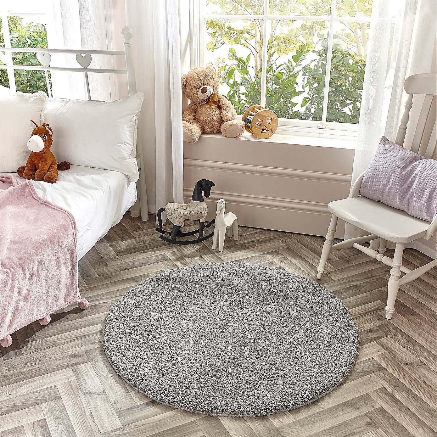 Marvel Circle Shaggy Washable Rug