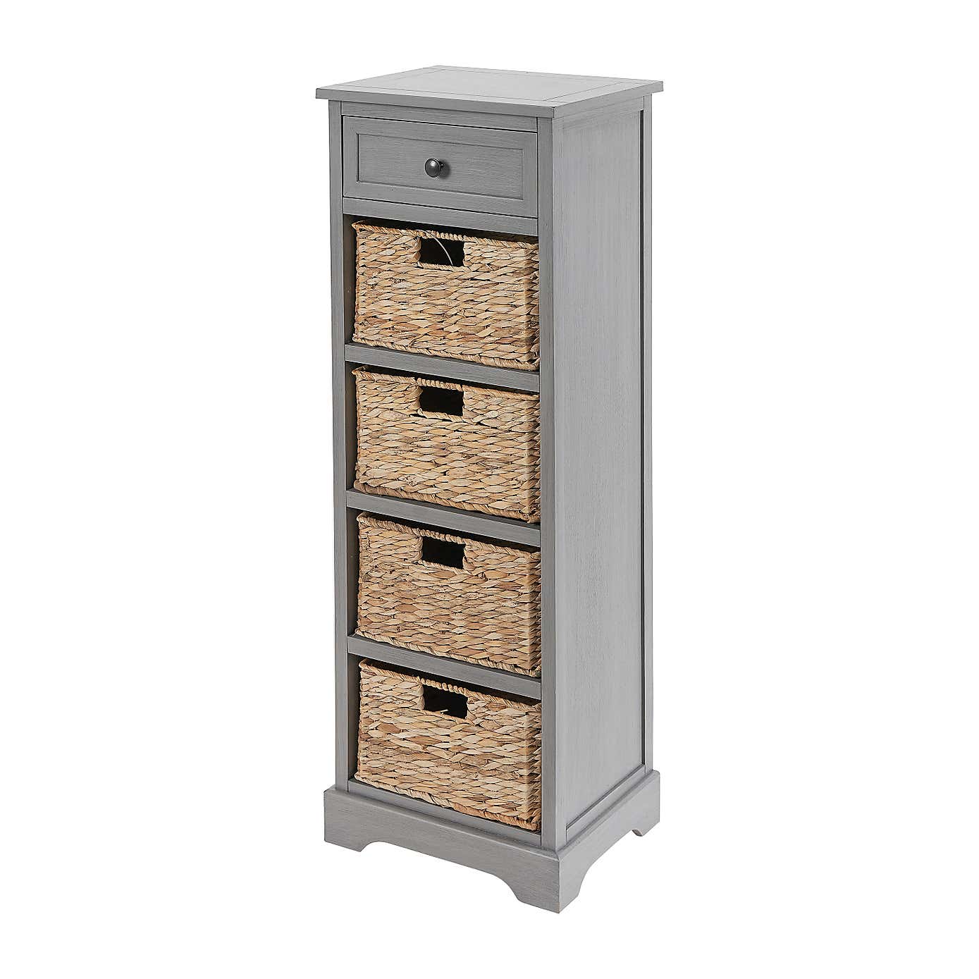 Pacific Devonshire 5 Drawer Chest, Grey Painted Pine