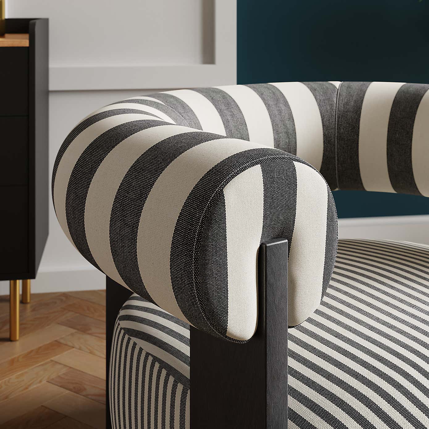 Fallon Woven Stripe Bolster Accent Chair