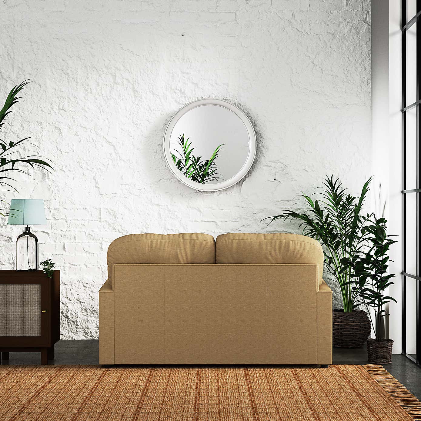 Martha Slub Faux Linen 2 Seater Double Sofa Bed