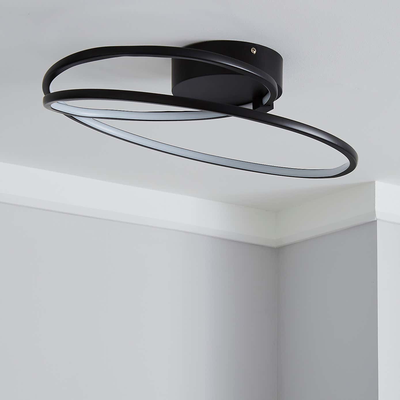 Menton Integrated LED Swirl Semi-Flush Ceiling Fitting