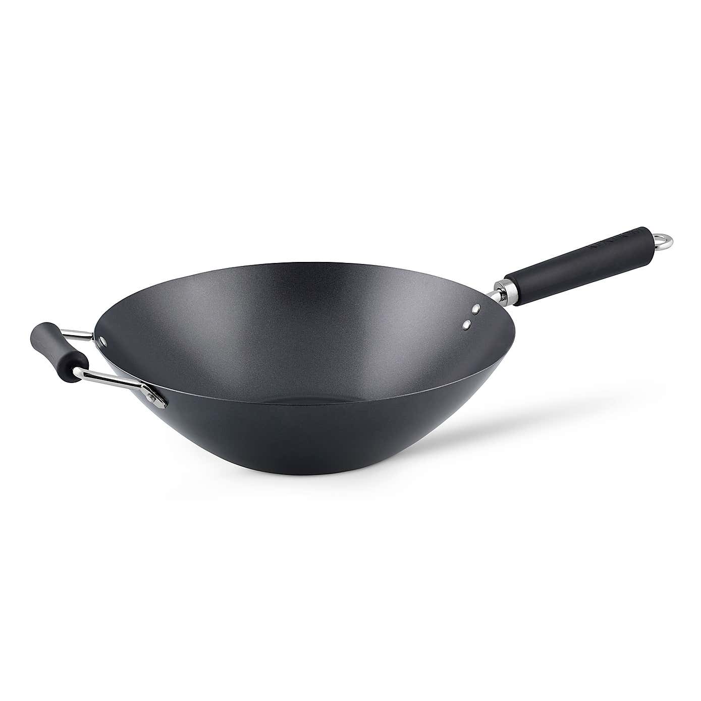 Ken Hom Excellence Non-Stick Carbon Steel Wok with Helper Handle, 35cm