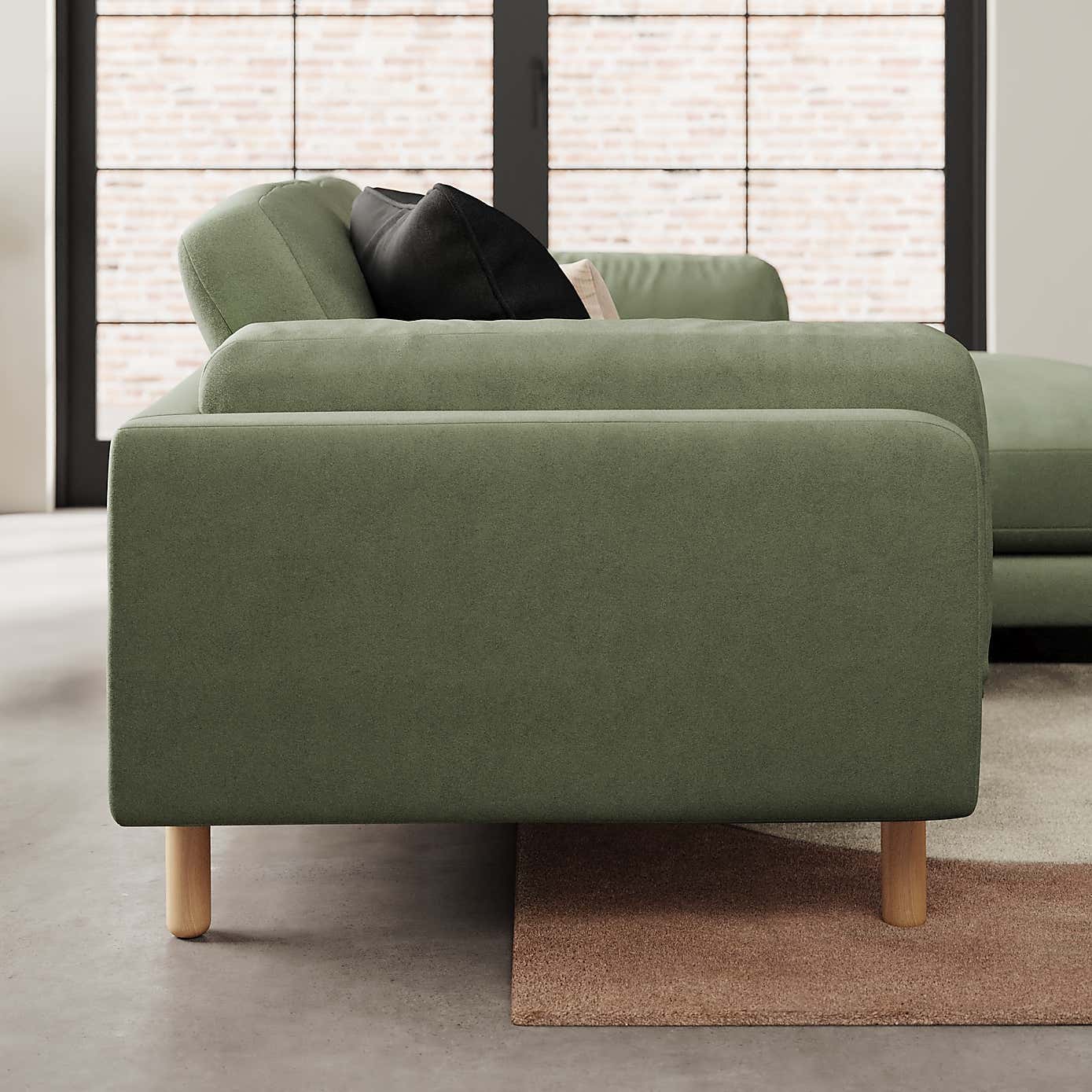 Newton Matte Plush Velvet Corner Chaise Sofa