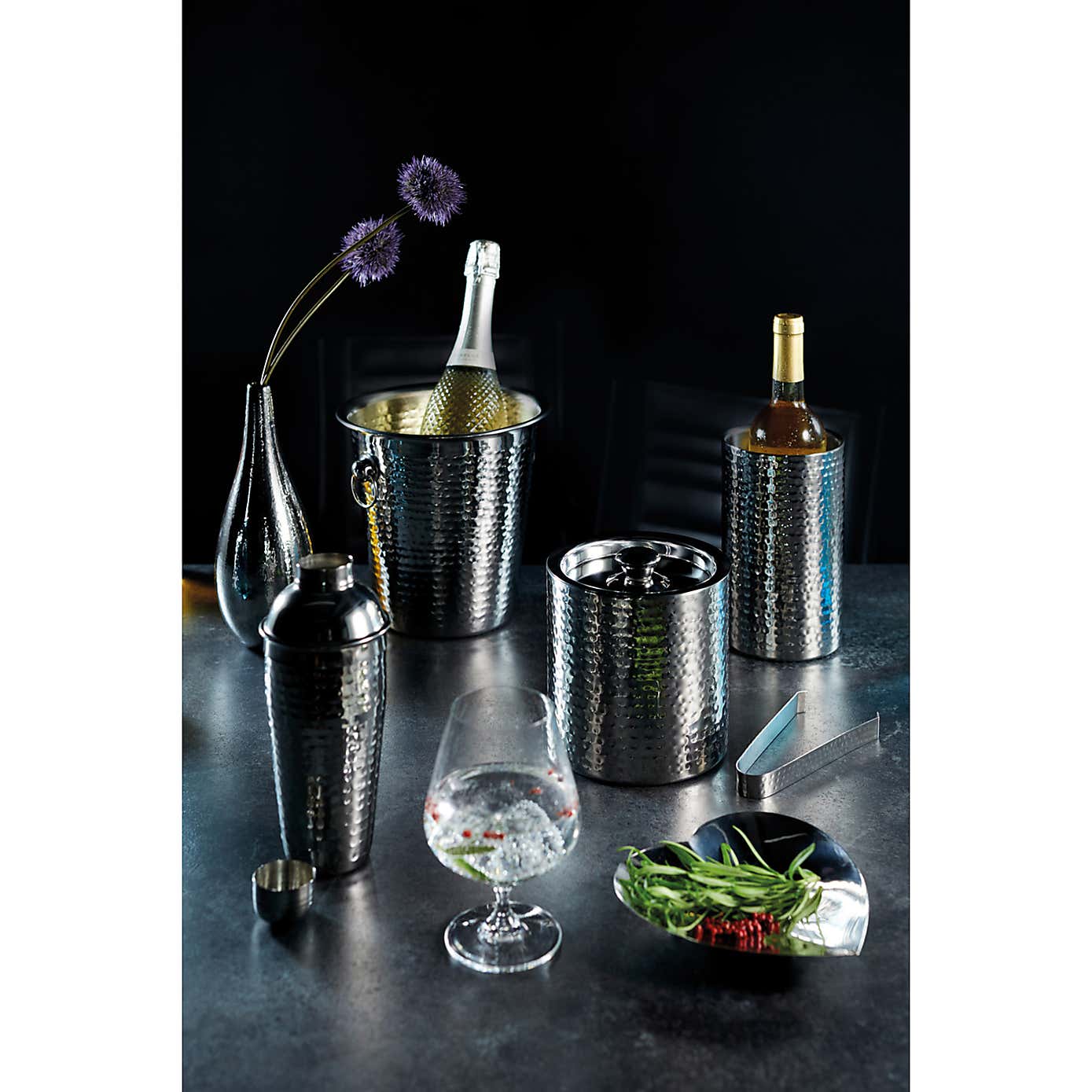 Barcraft Hammered Steel Cocktail Shaker