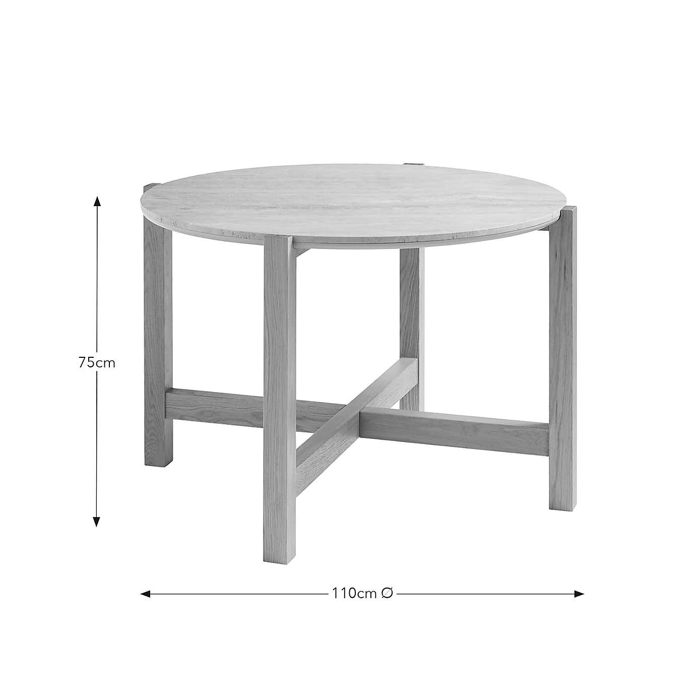 Halton 4 Seater Round Dining Table, Oak