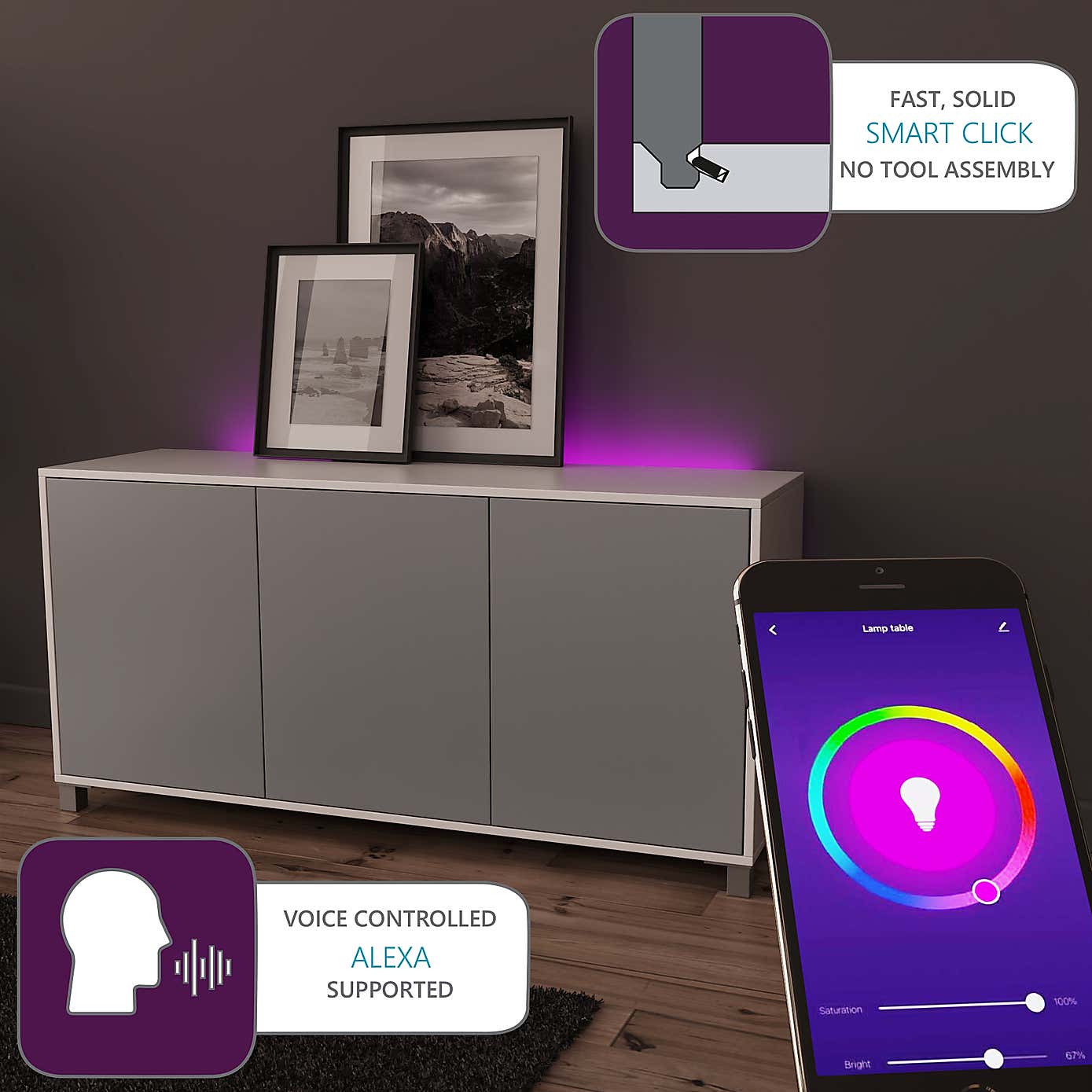 LED Smart Click Sideboard