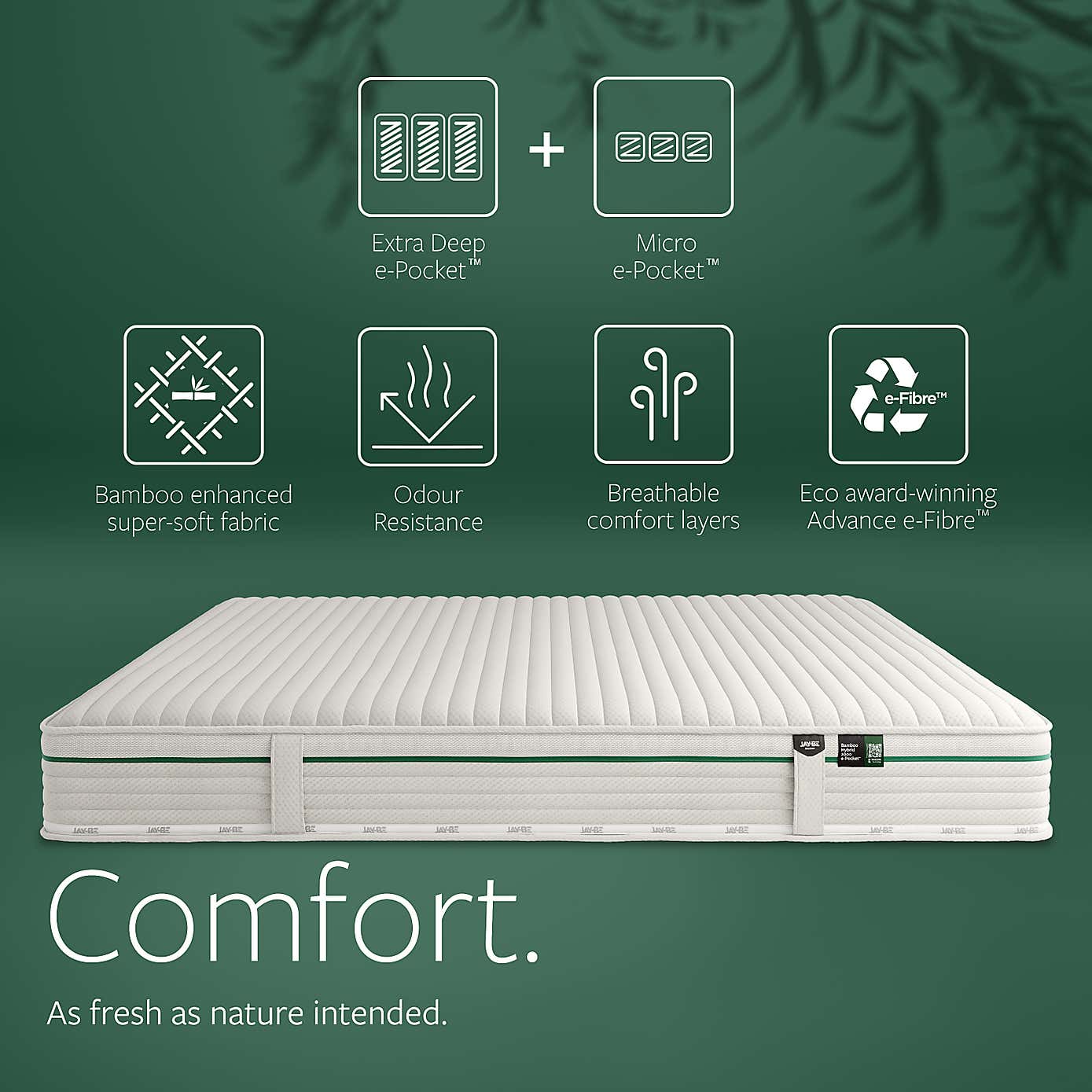 Jay-Be Natural Bamboo 2000 Pocket Mattress