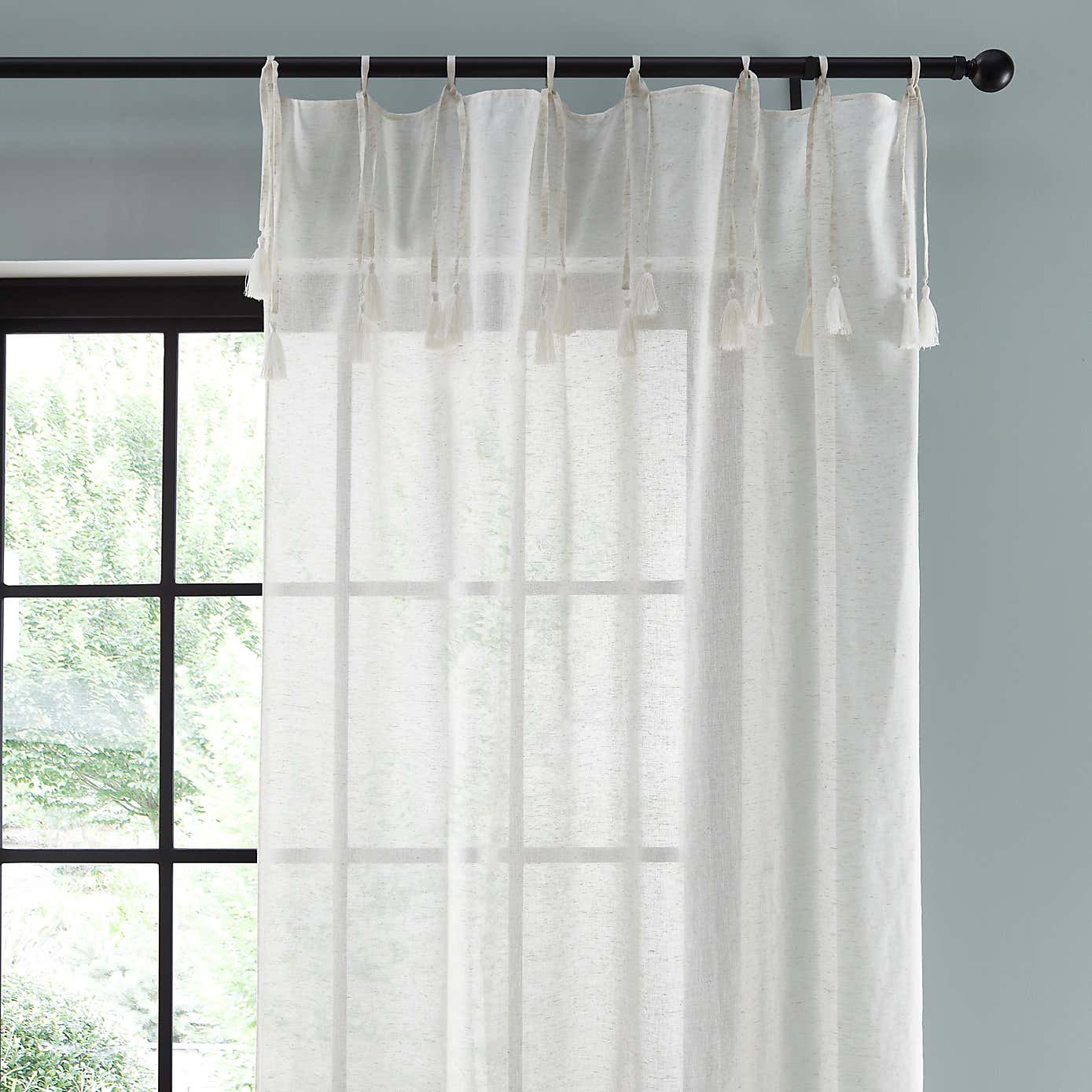 Marley Tassel Tie Top Voile Panel