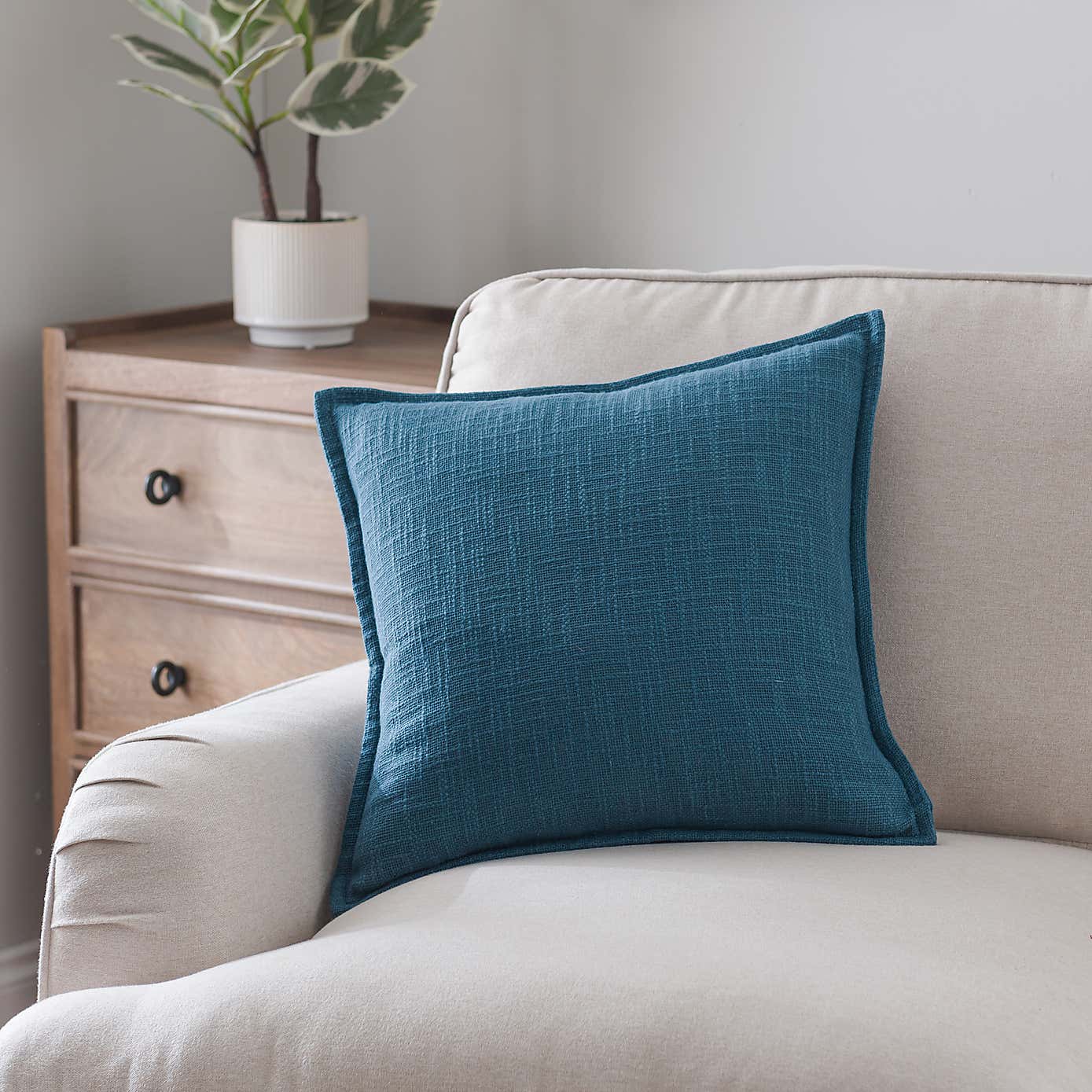 Westcott Cotton Velvet Slub Square Cushion