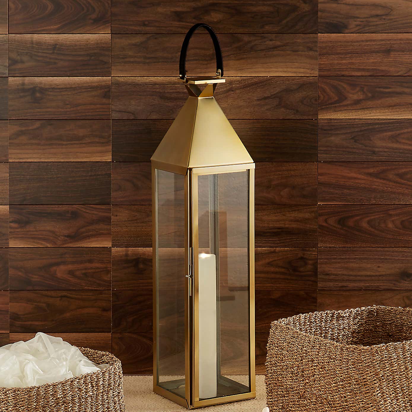 Pacific Lifestyle Stainless Steel Lantern 99cm Gold