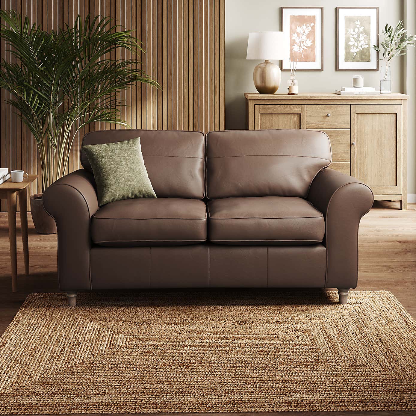 Flori Classic Leather 2 Seater Sofa