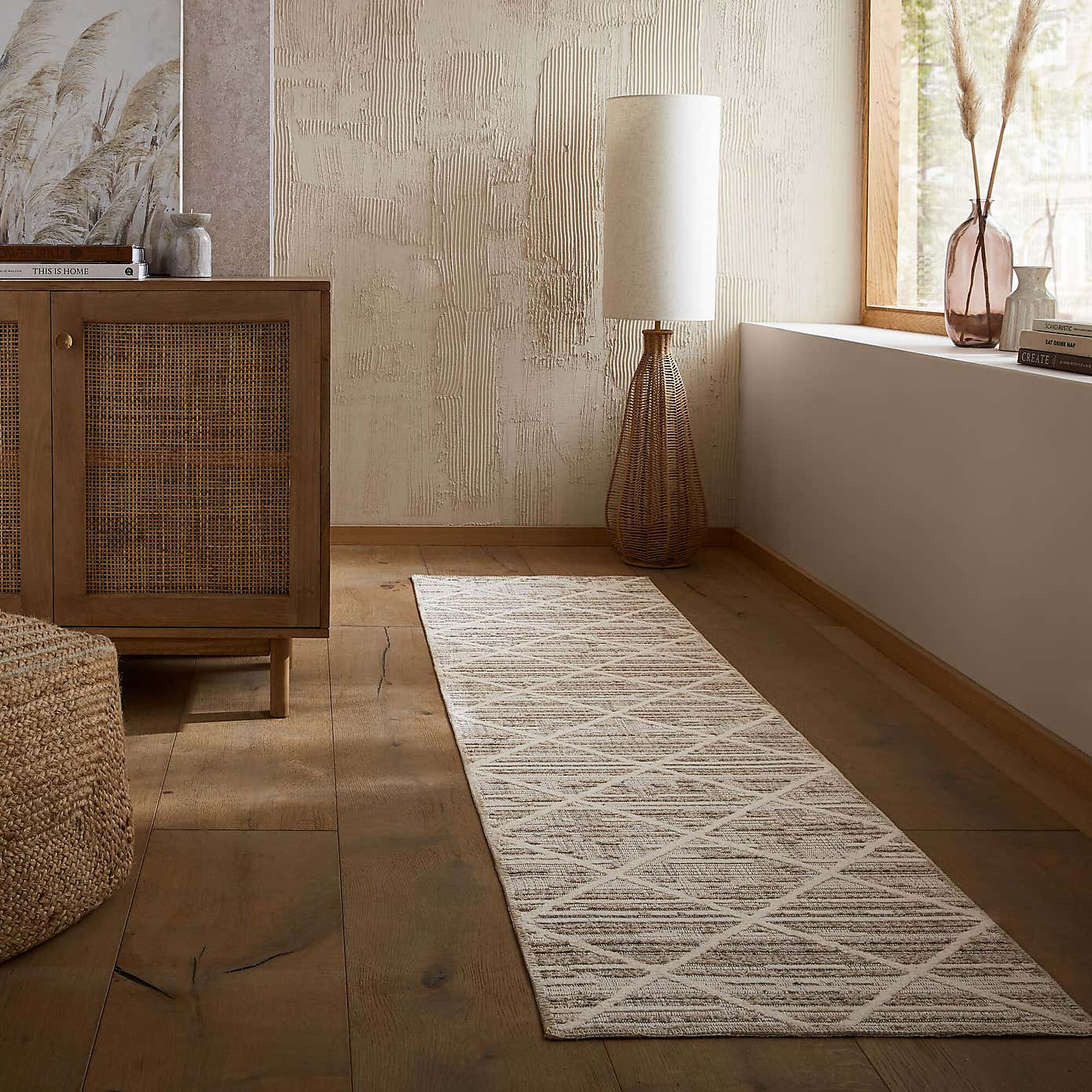 Diamond Tufted Washable Runner