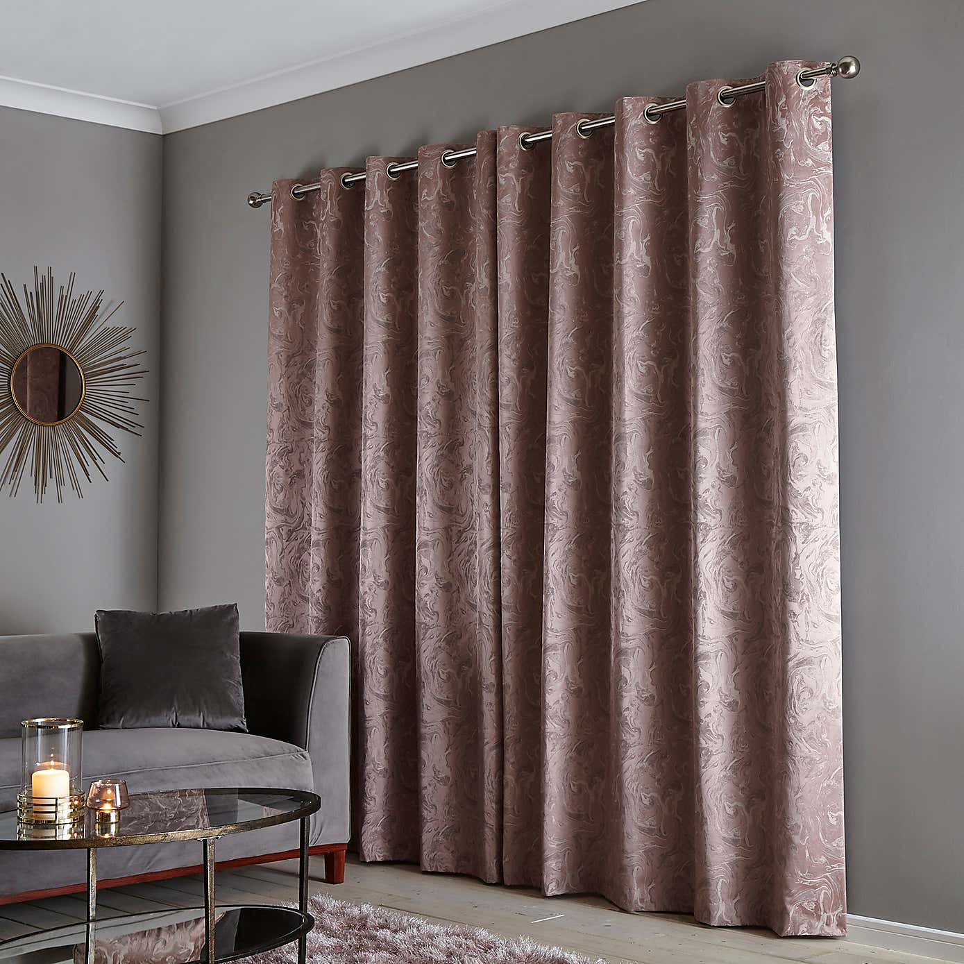 Diablo Marble Eyelet Curtains