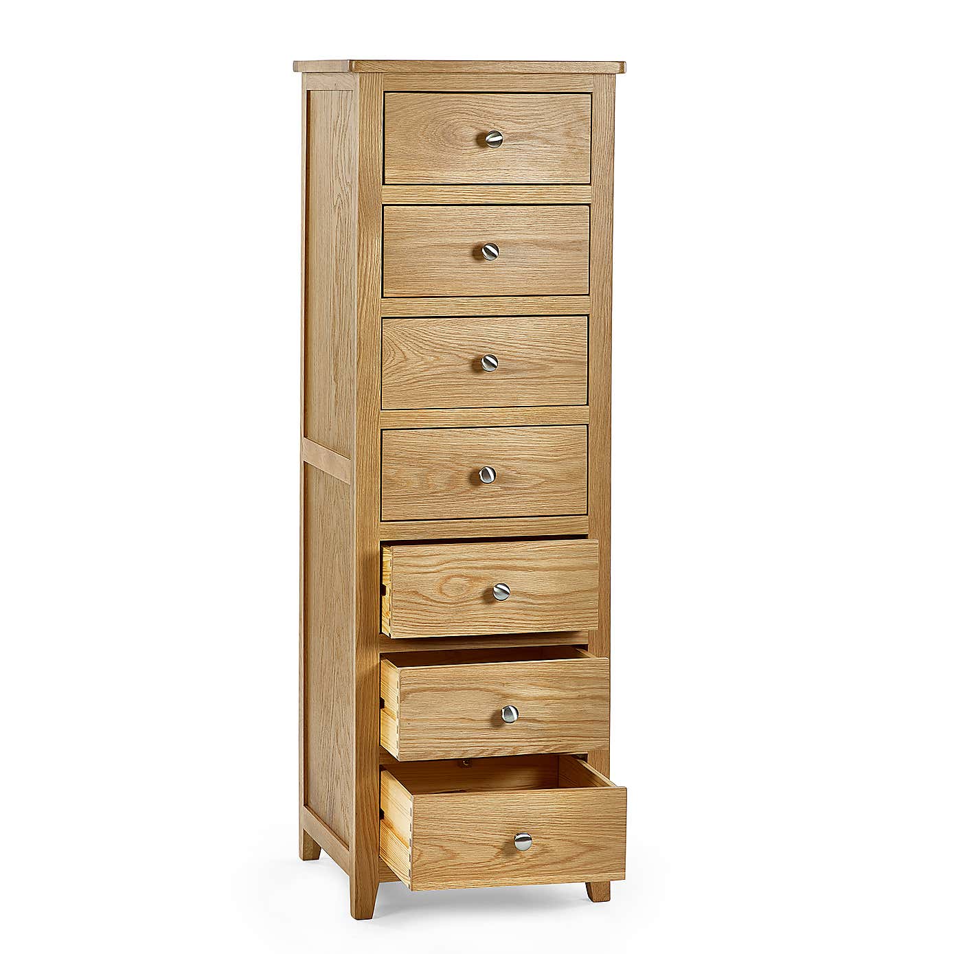 Jenkins 7 Drawer Narrow Chest, Oak