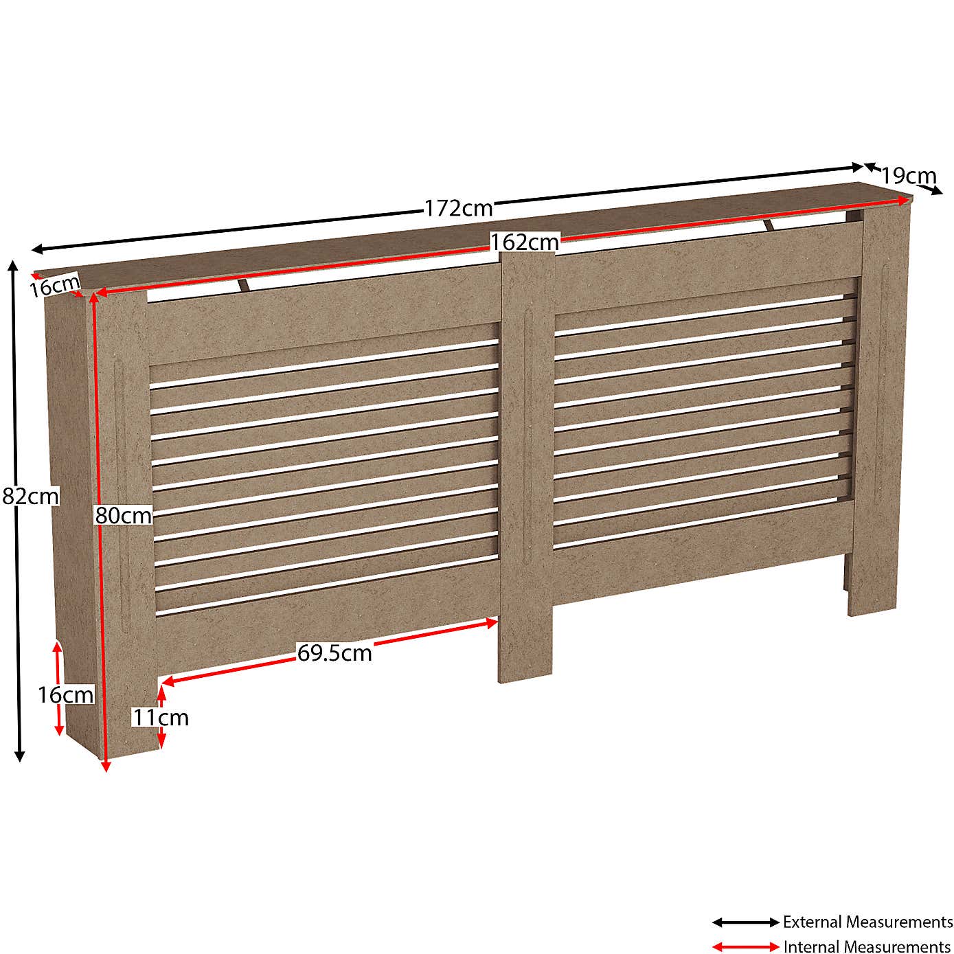 Vida Designs Paint your Own Milton Extra Large Radiator Cover