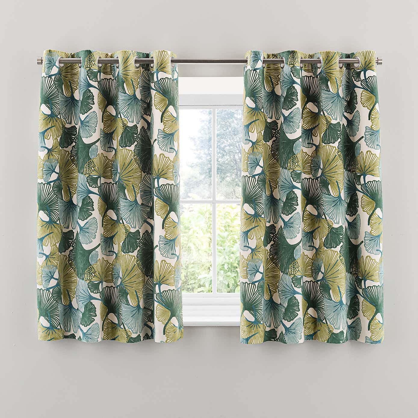 Gingko Cut Velvet Eyelet Curtains