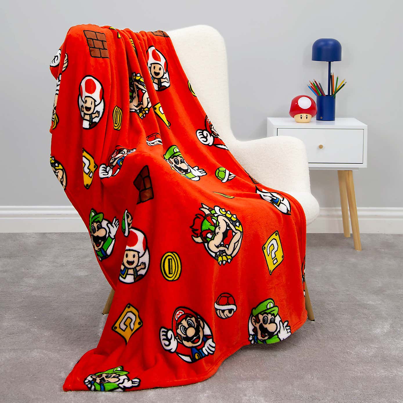 Nintendo Mario Here We Go Again Fleece Blanket