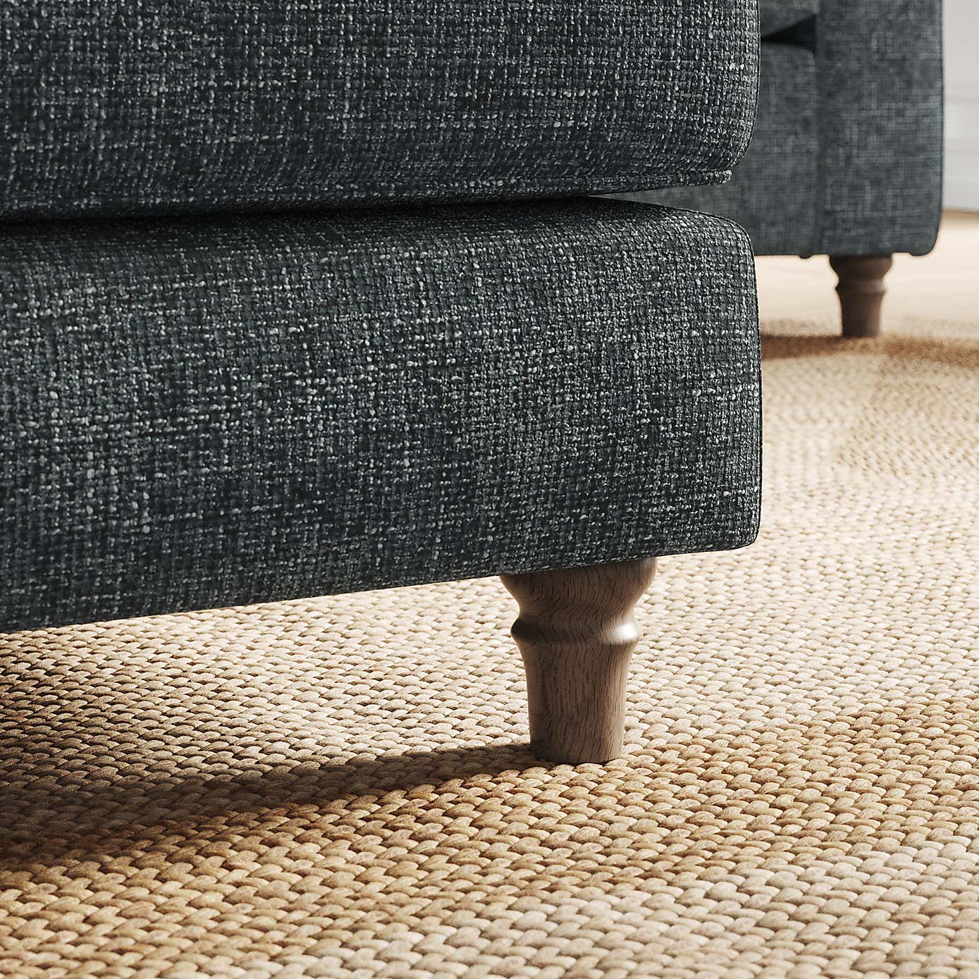 Flori Footstool, Chunky Chenille