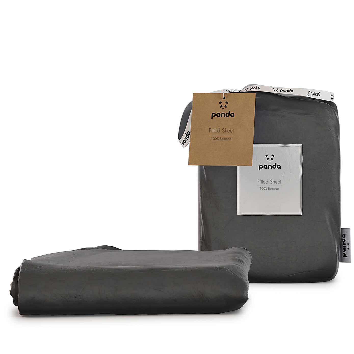 Panda Bamboo Urban Grey Fitted Sheet