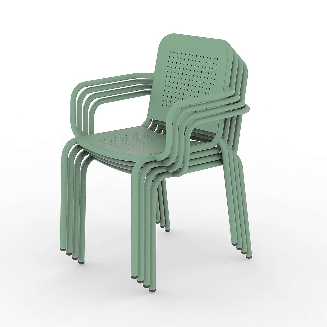 Porto 4 Seater Round Dining Set with Stacking Chairs