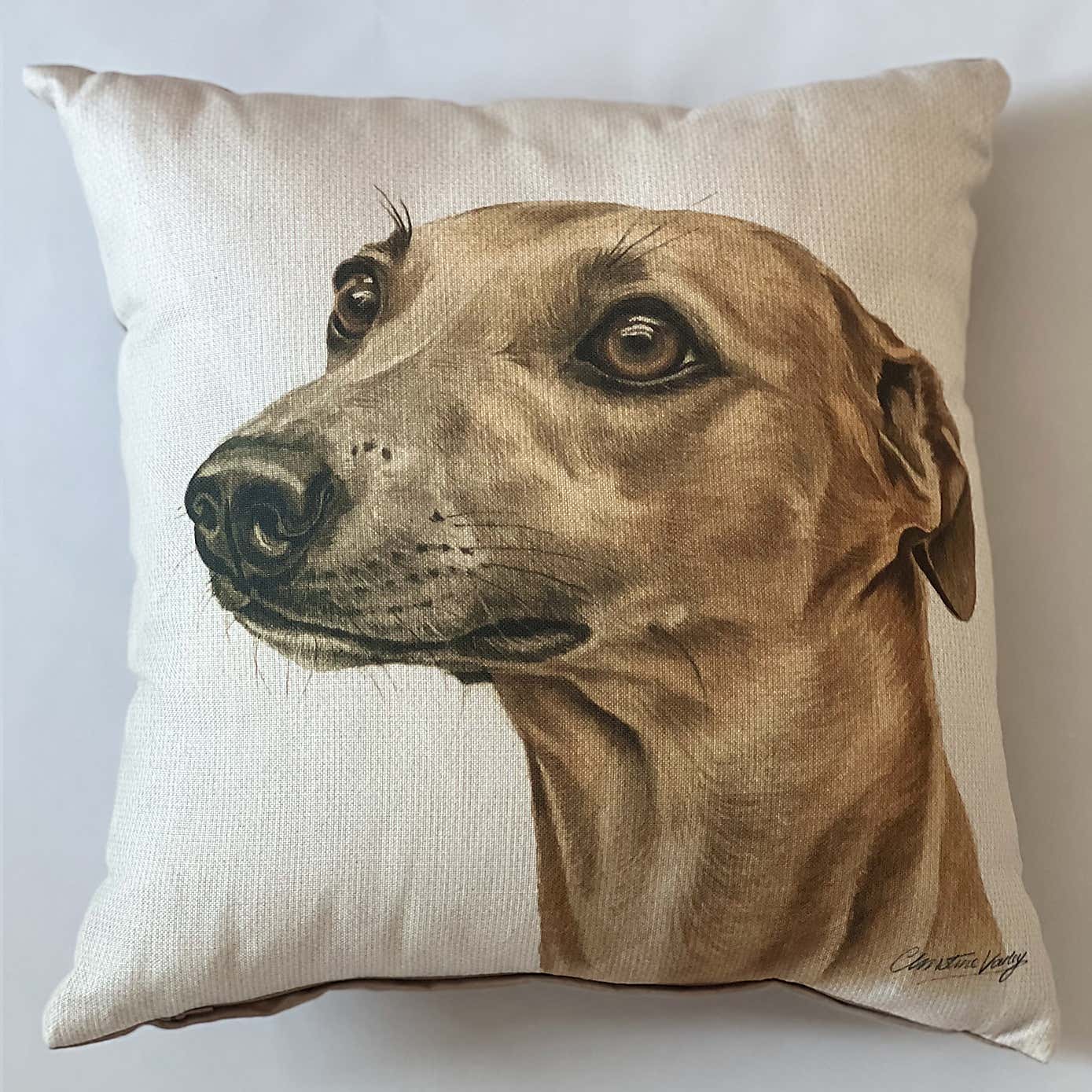 Christine Varley Whippet Square Cushion