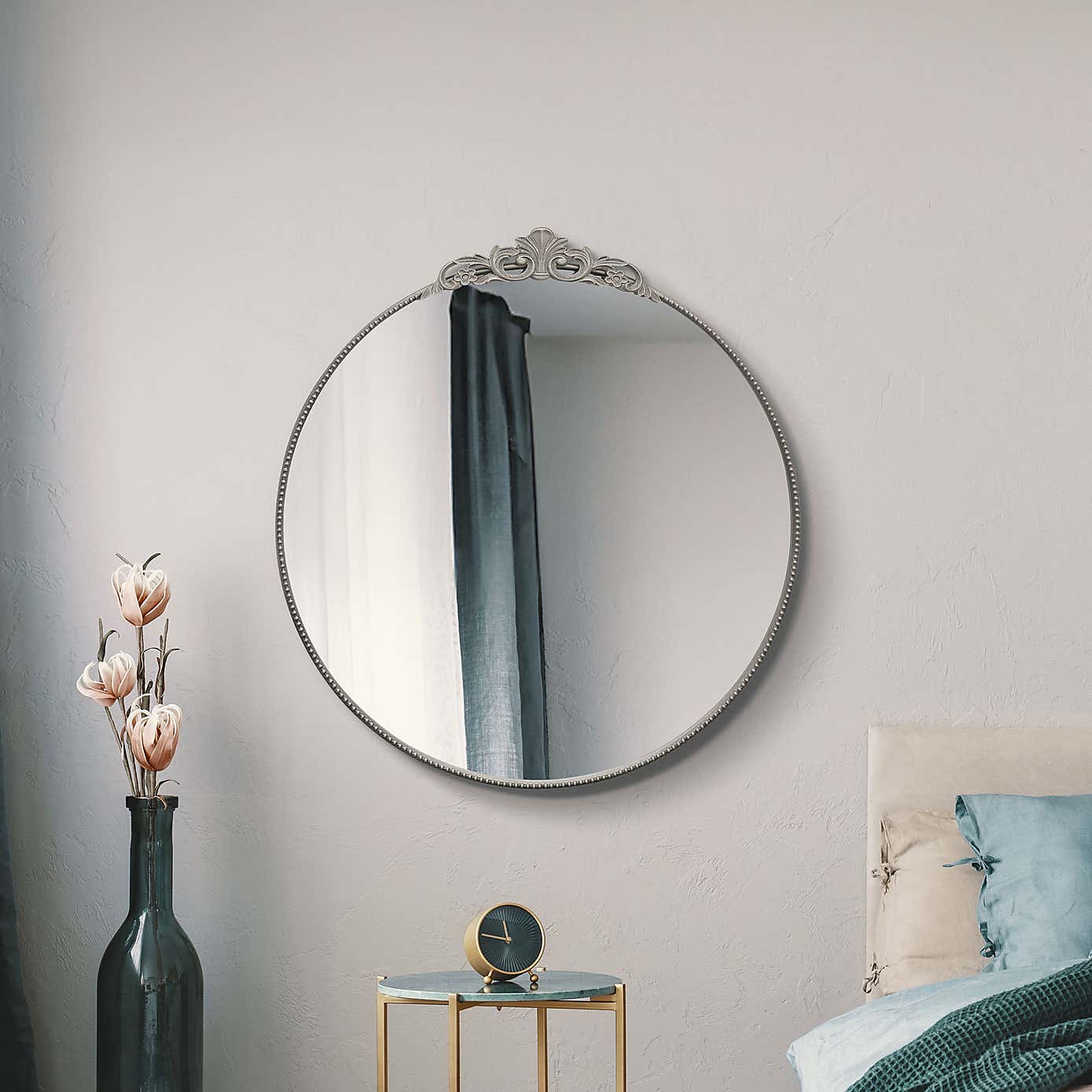 The Crown Round Decorative Wall Mirror